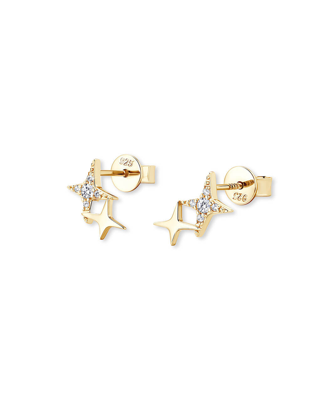 Celeste Duo-Star Stud Earrings-Opreshyne