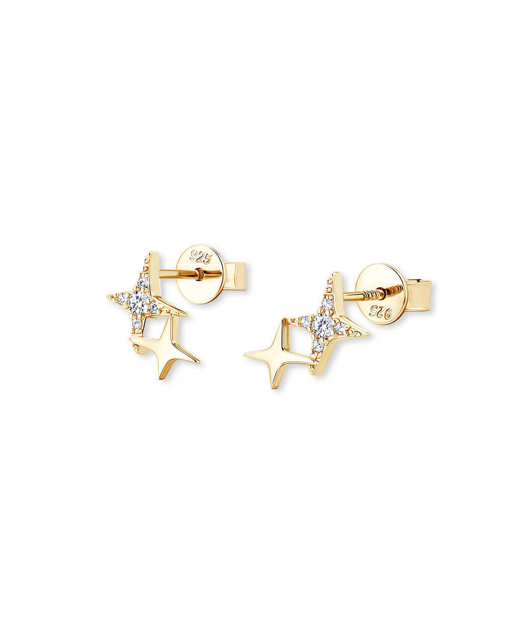 Celeste Duo-Star Stud Earrings-Opreshyne