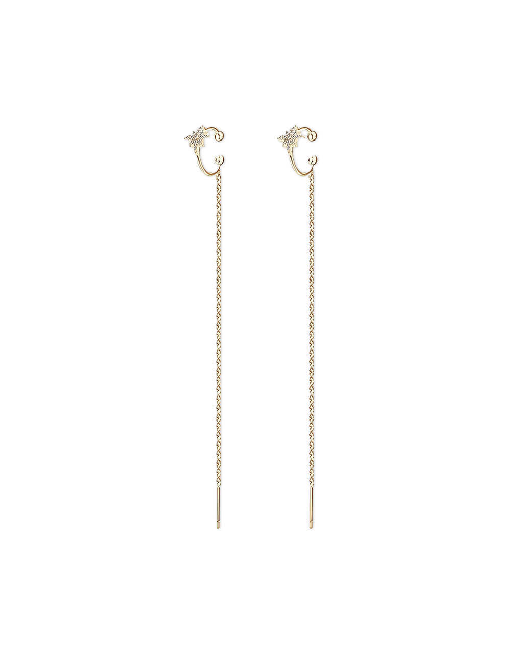 Celestial Drift-Star Through Chain  Ear Cuff-Opreshyne