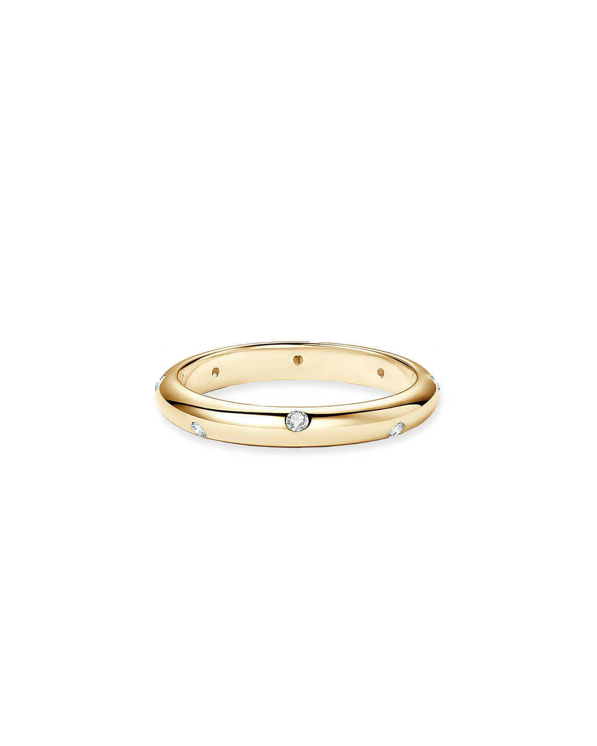 Diamond Band Rings | Minimalist Wedding Ring with Moissanite