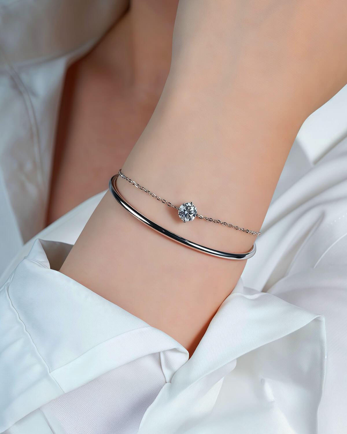 Eternal Bond – Double Layer Diamond Bracelet