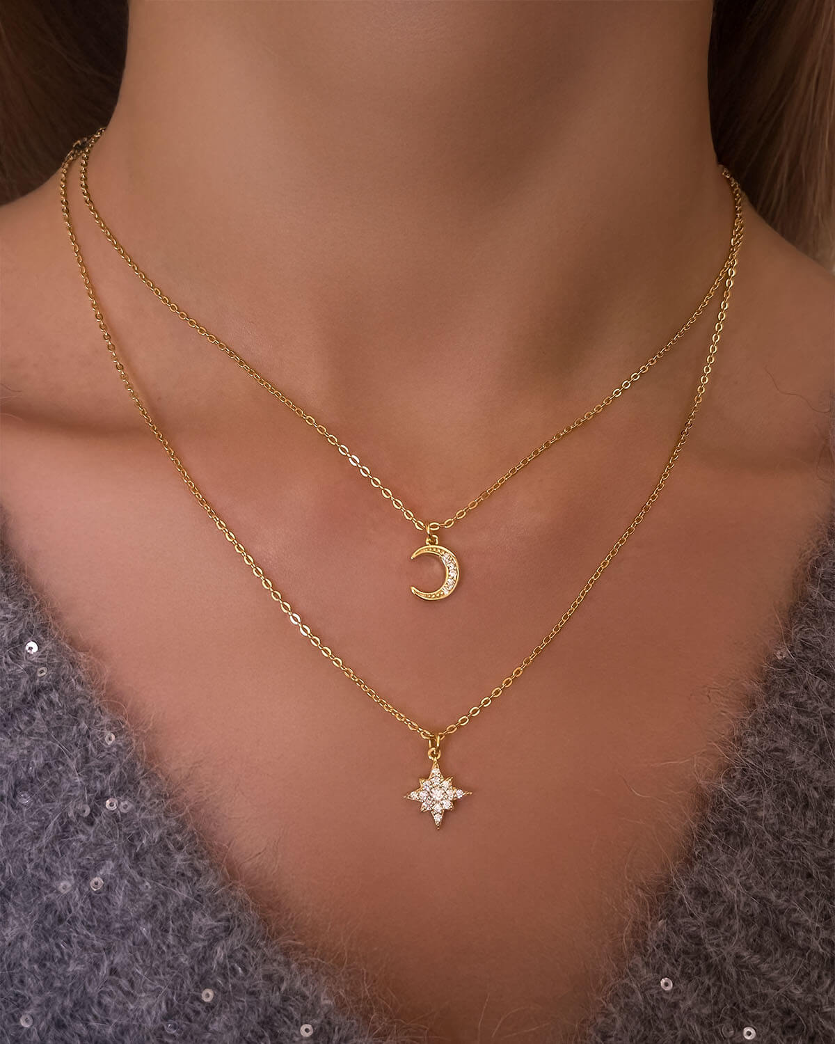 Lunar Eclipse-Double Layer Necklace-Opreshyne
