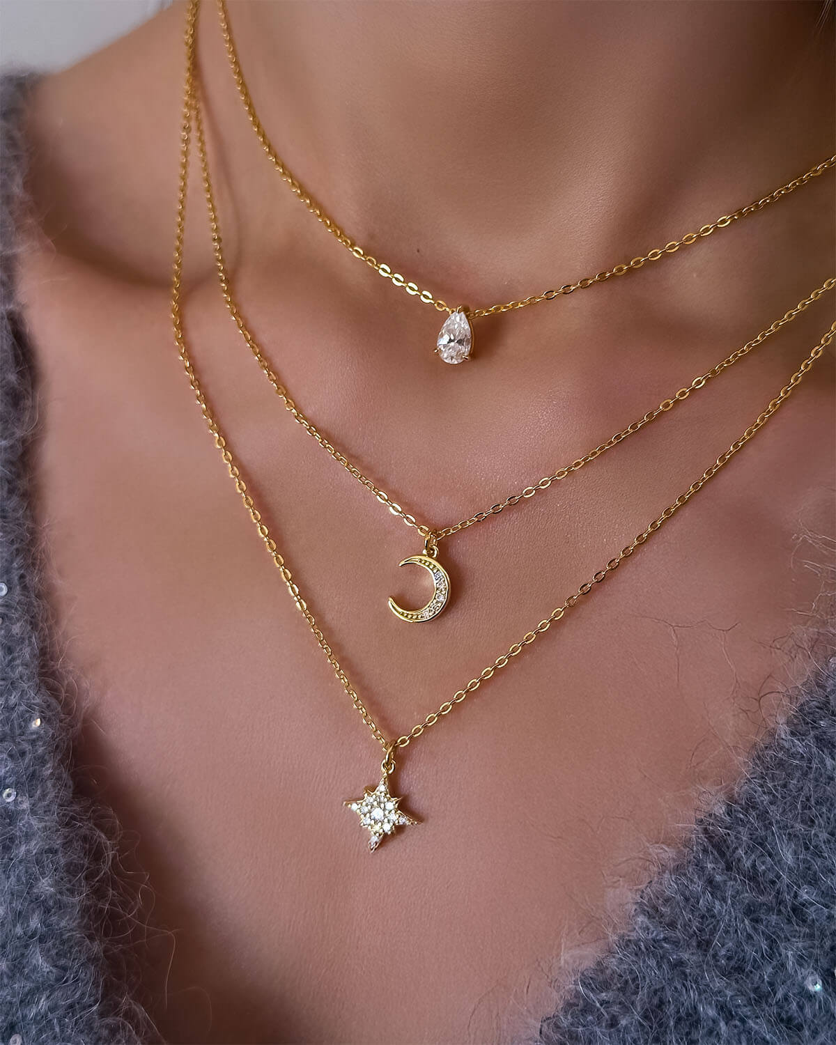 Lunar Eclipse-Double Layer Necklace-Opreshyne