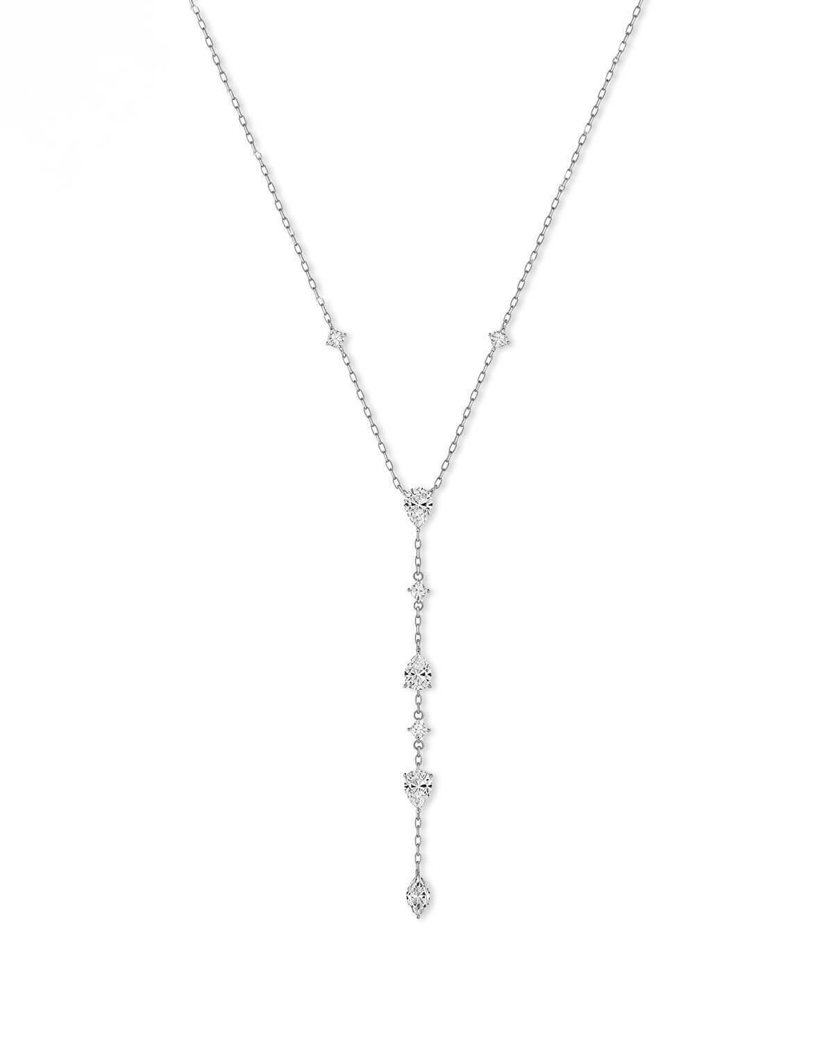 Lumi Drop – Pear & Marquise Long Pendant Necklace