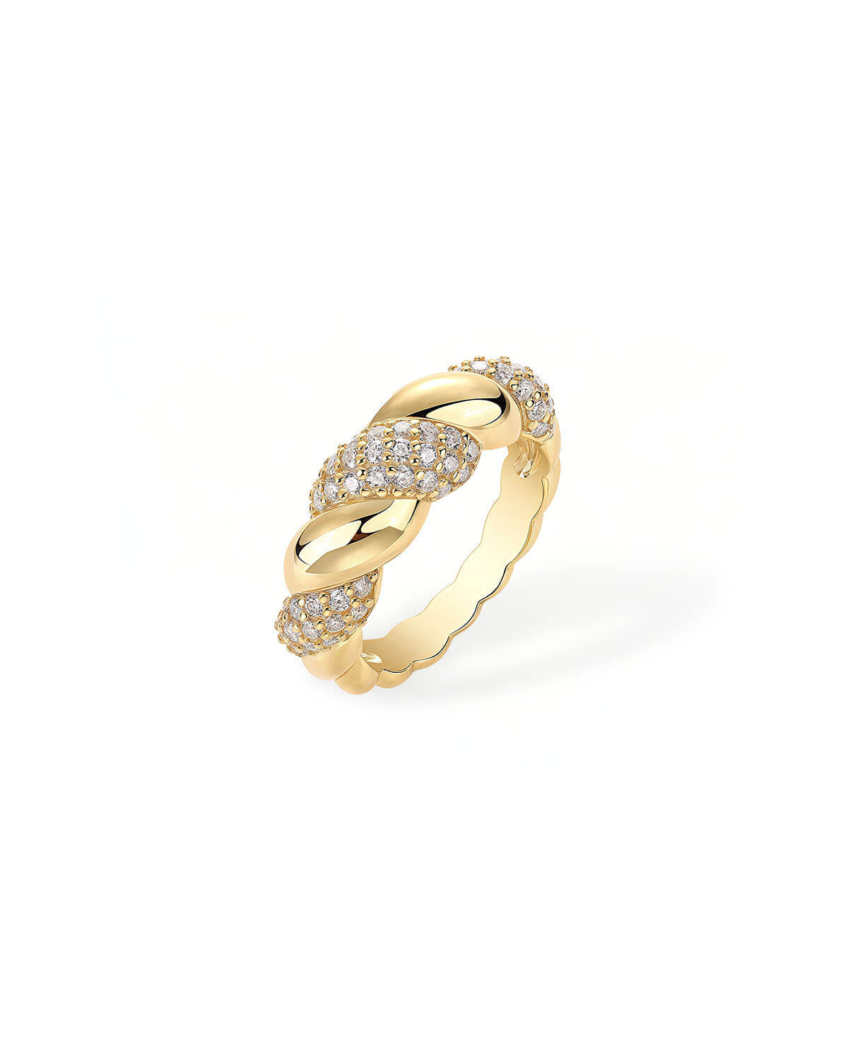 Luxe Twist – Diamond Ring Gold Ring