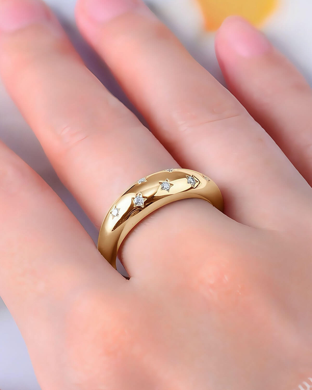 Starglow Band-Star Inspired Minimal Ring