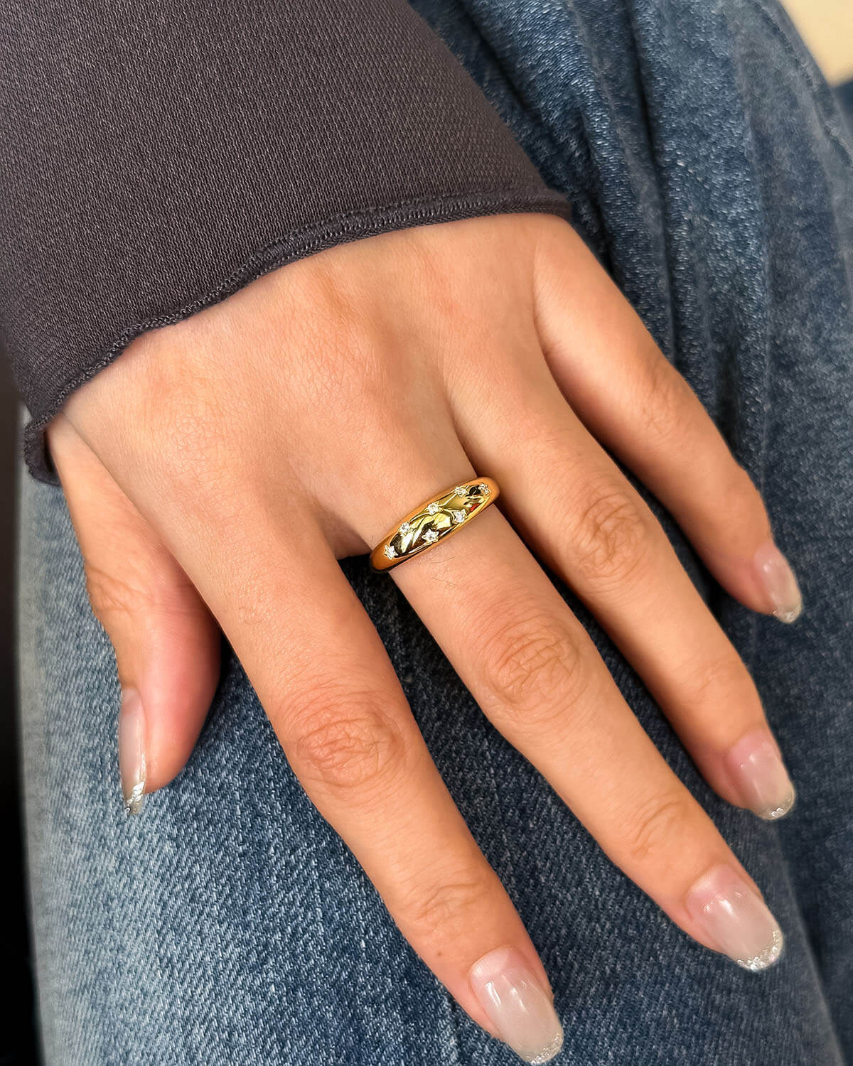 Starglow Band-Star Inspired Minimal Ring
