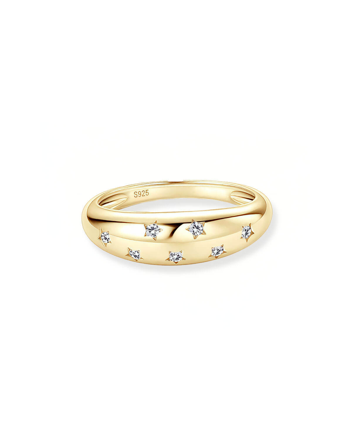 Diamond Rings with Small Diamonds | Star-Inspired Minimal Band