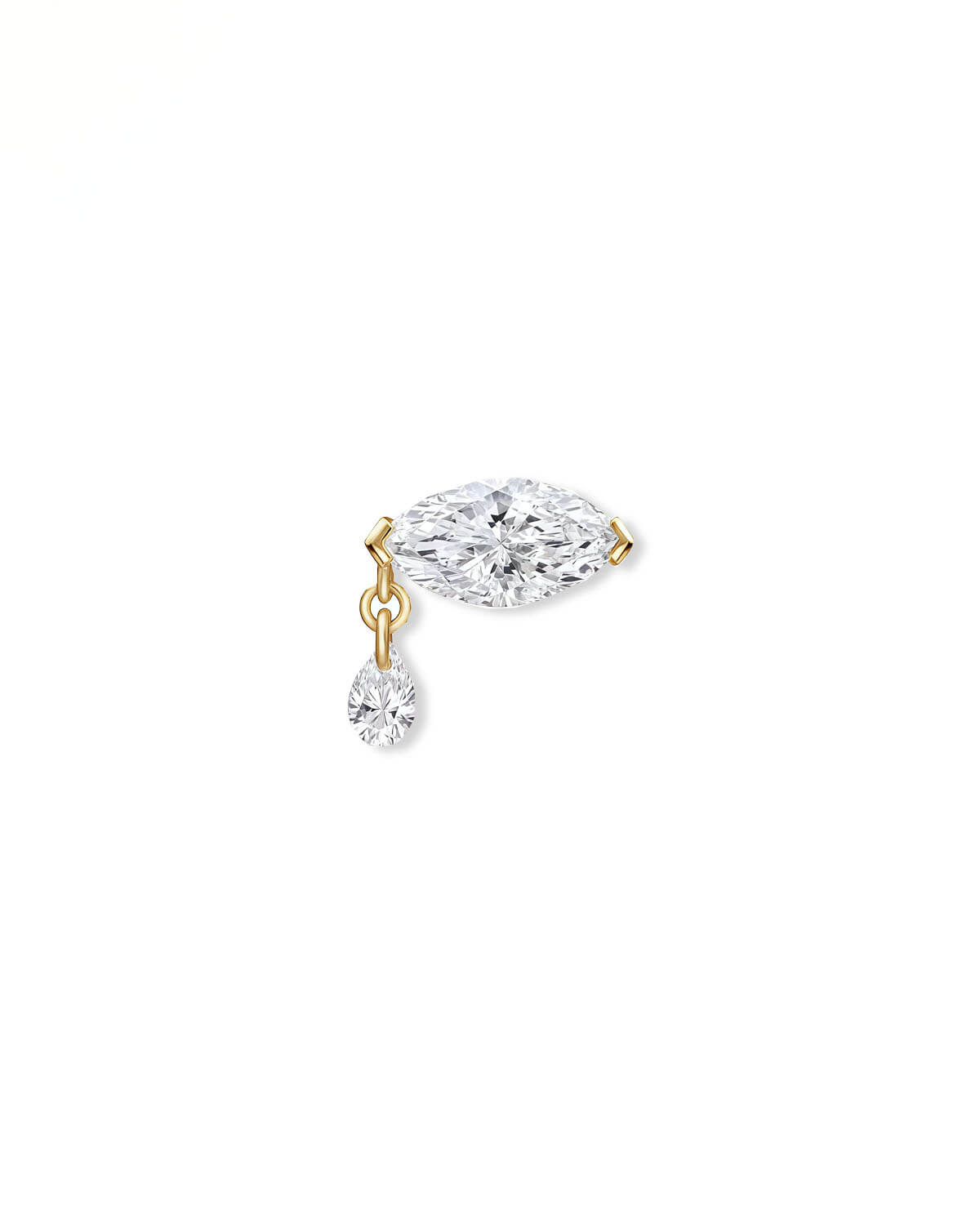 Serein Drop – Marquise Diamond Stud Earrings with Pear Dangle