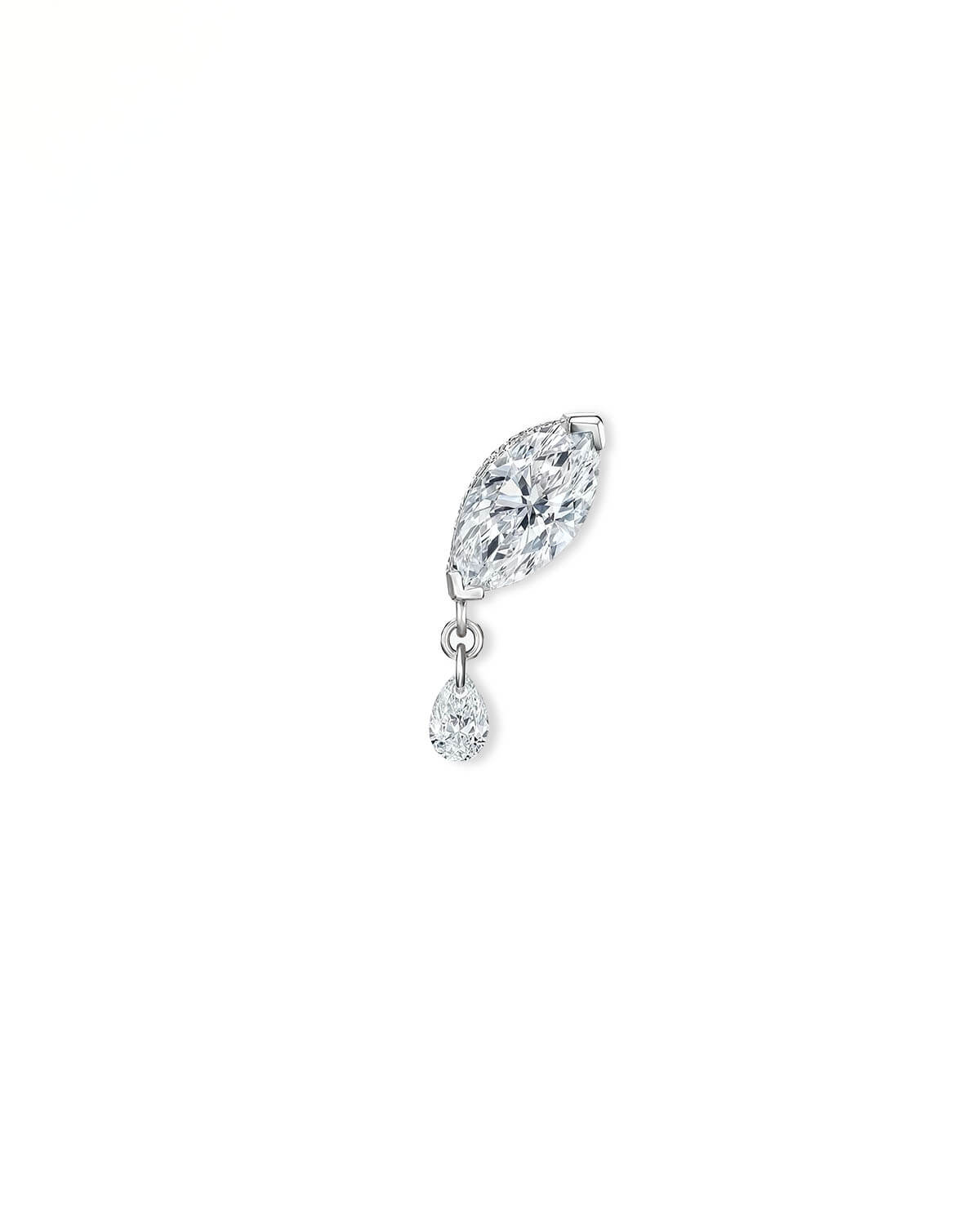 Serein Drop – Marquise Diamond Stud Earrings with Pear Dangle