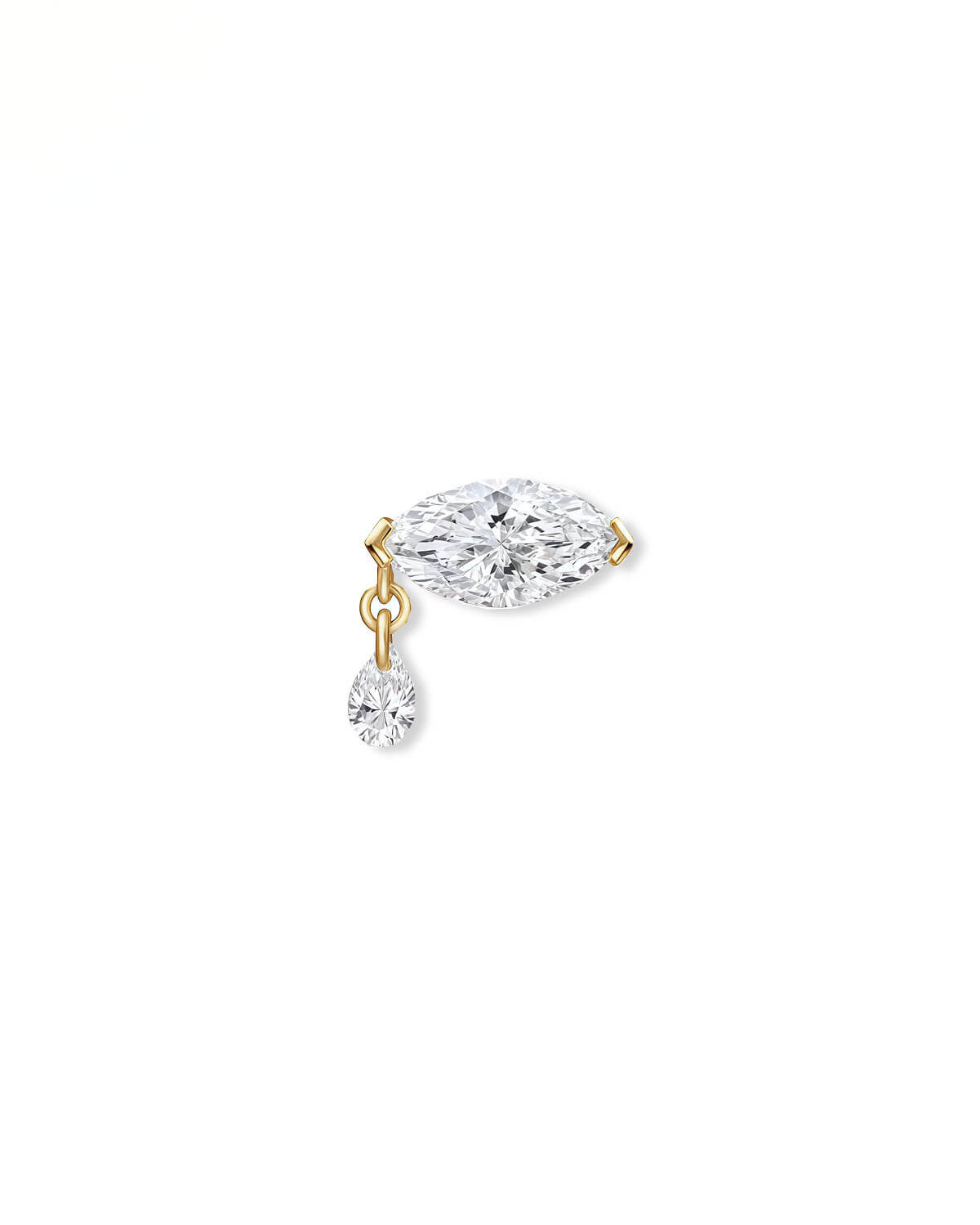 Serein Drop – Marquise Diamond Stud Earrings with Pear Dangle