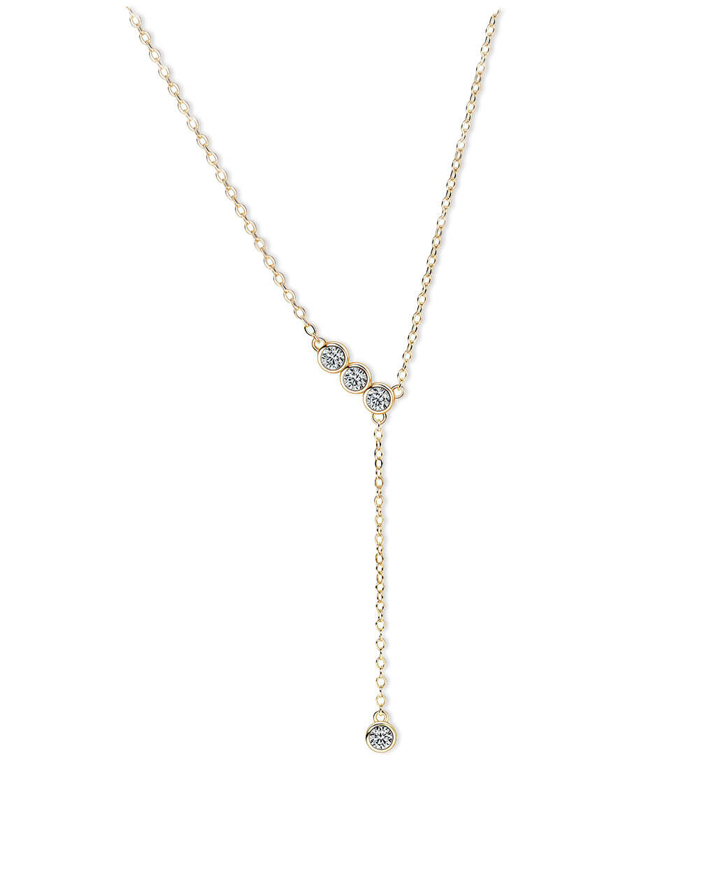 Ember Breeze Quadra - Moissanite Drop Necklace-Opreshyne