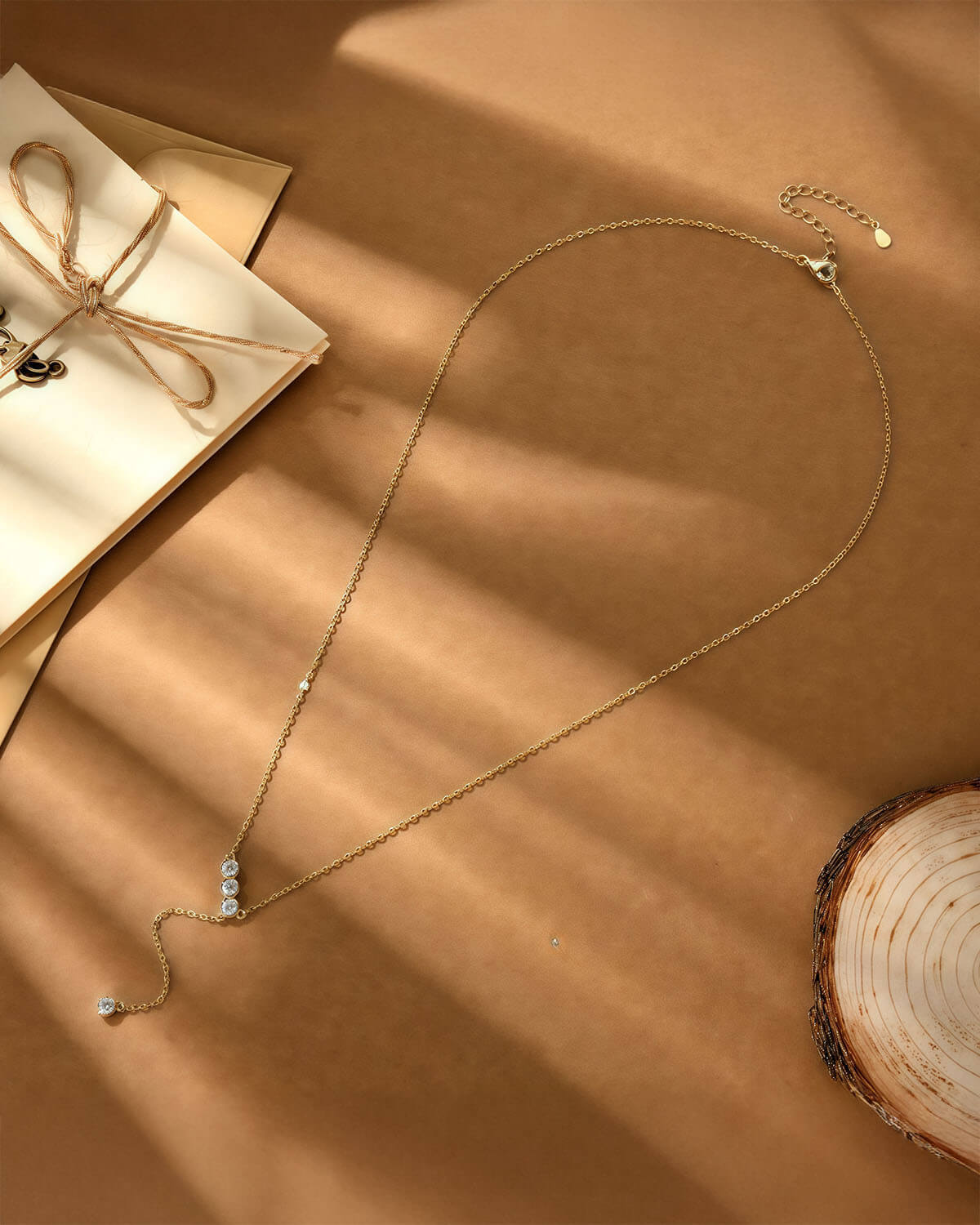 Ember Breeze Quadra - Moissanite Drop Necklace-Opreshyne