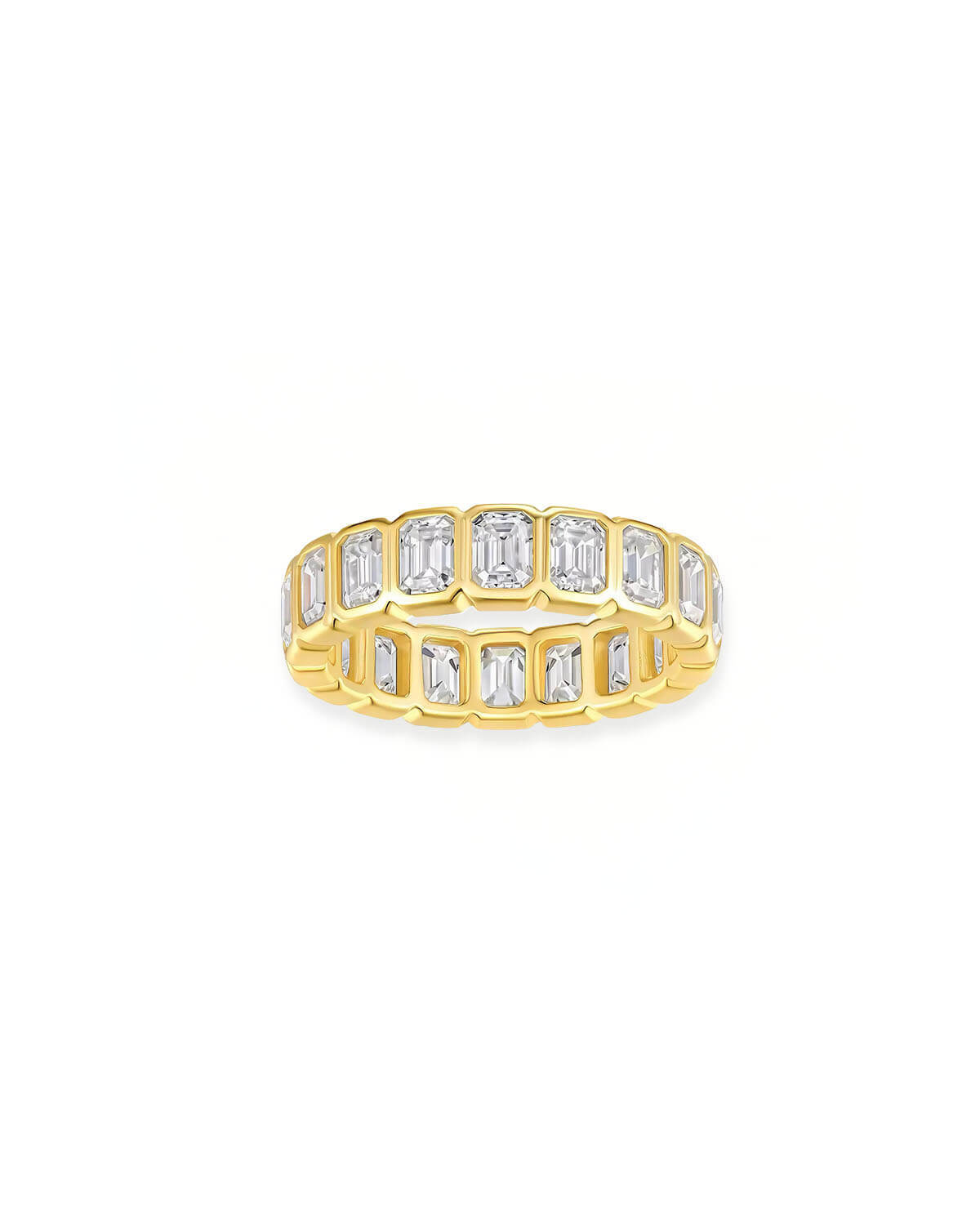 Emerald Cut Diamond Ring | Full Eternity Moissanite Design