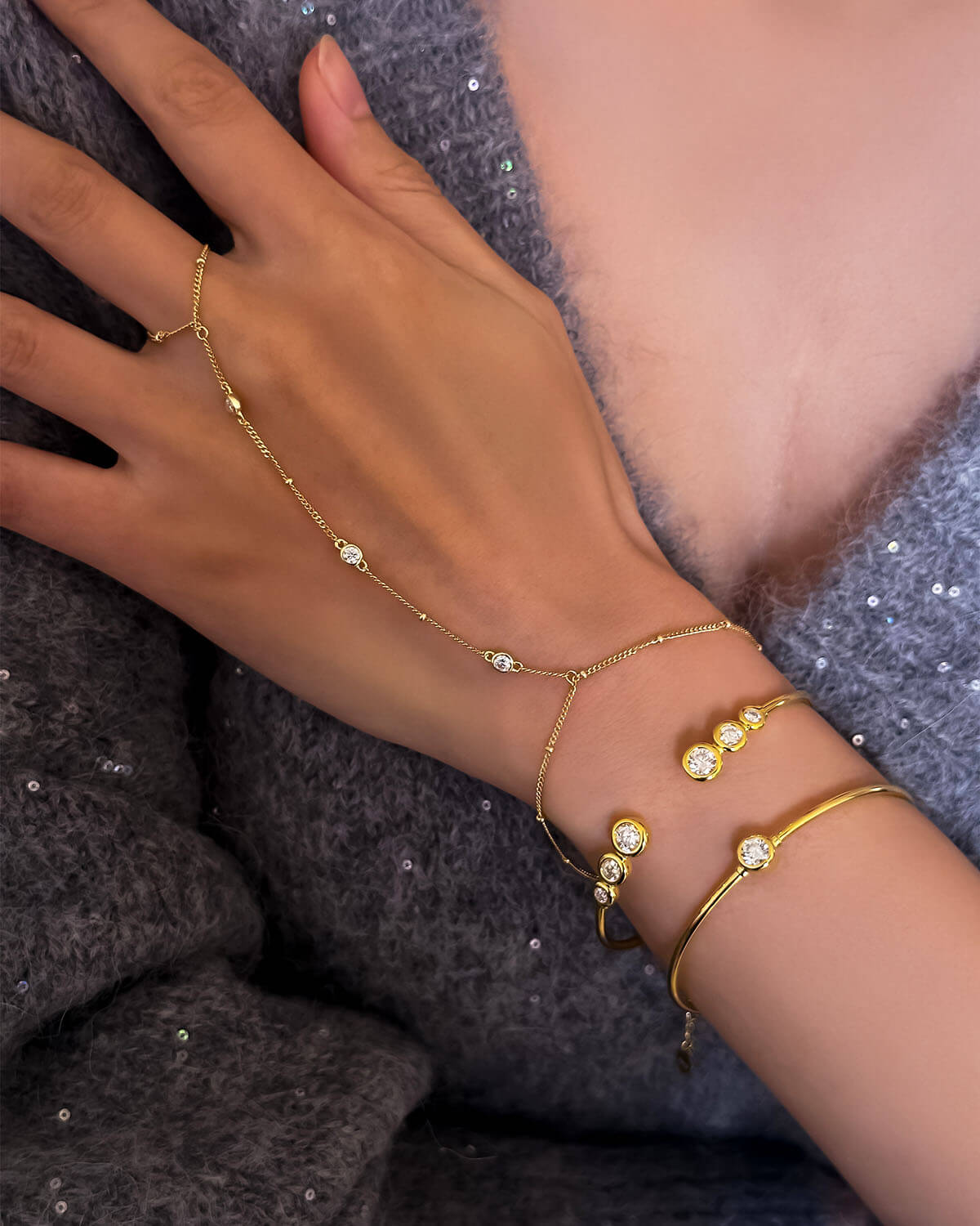 Eclipse Glow – 1/2 Carat Gold Bracelet-Opreshyne