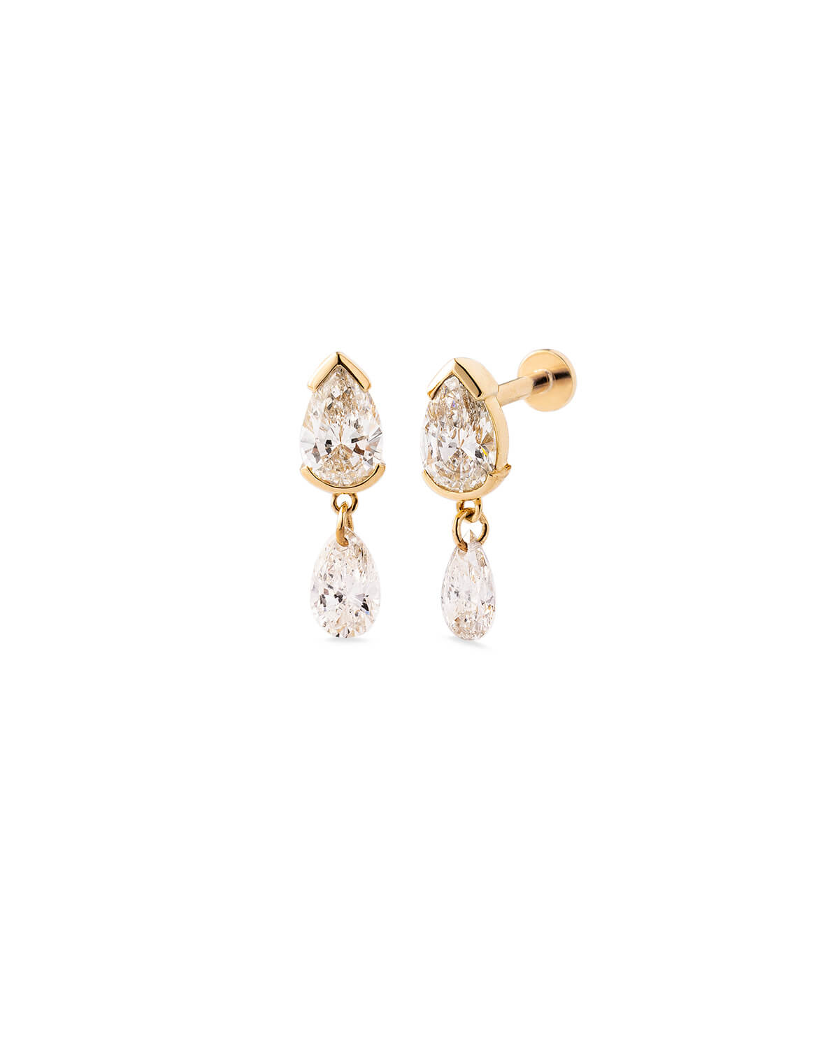 Elvaris Twin Pear Diamond Drop Earrings