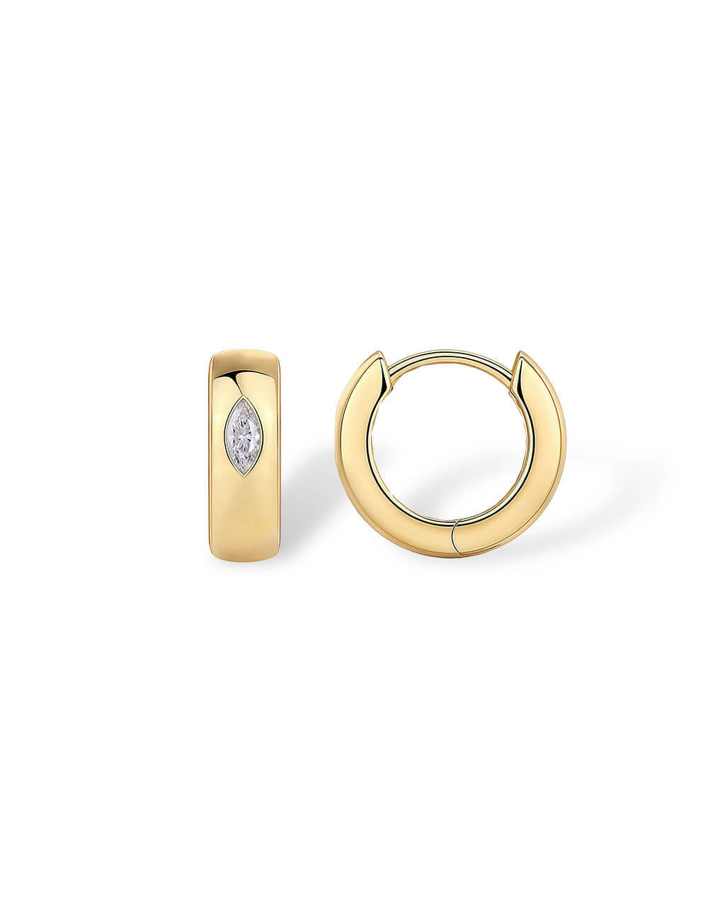 Luna Arc- Marquise Gold Hoops-Opreshyne