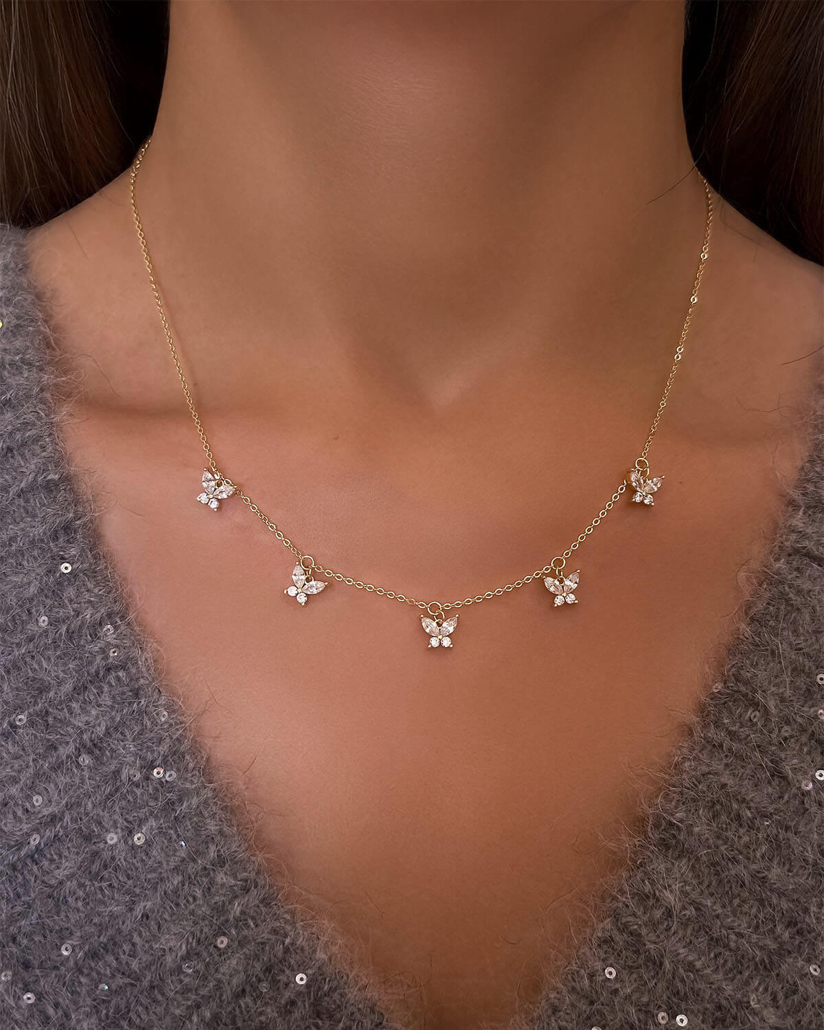 Liberty Wing-Diamond Butterfly Necklace-Opreshyne