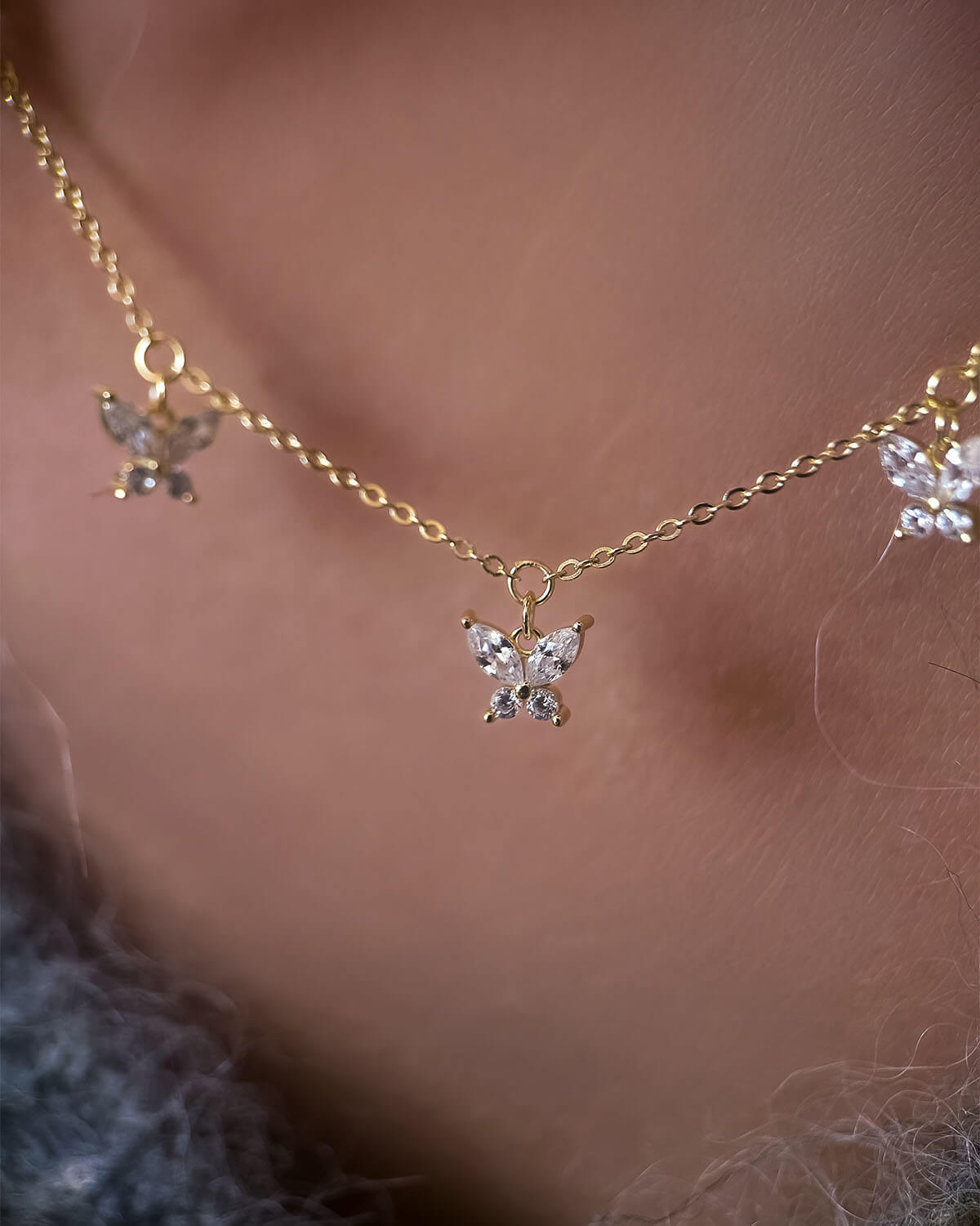 Liberty Wing-Diamond Butterfly Necklace-Opreshyne