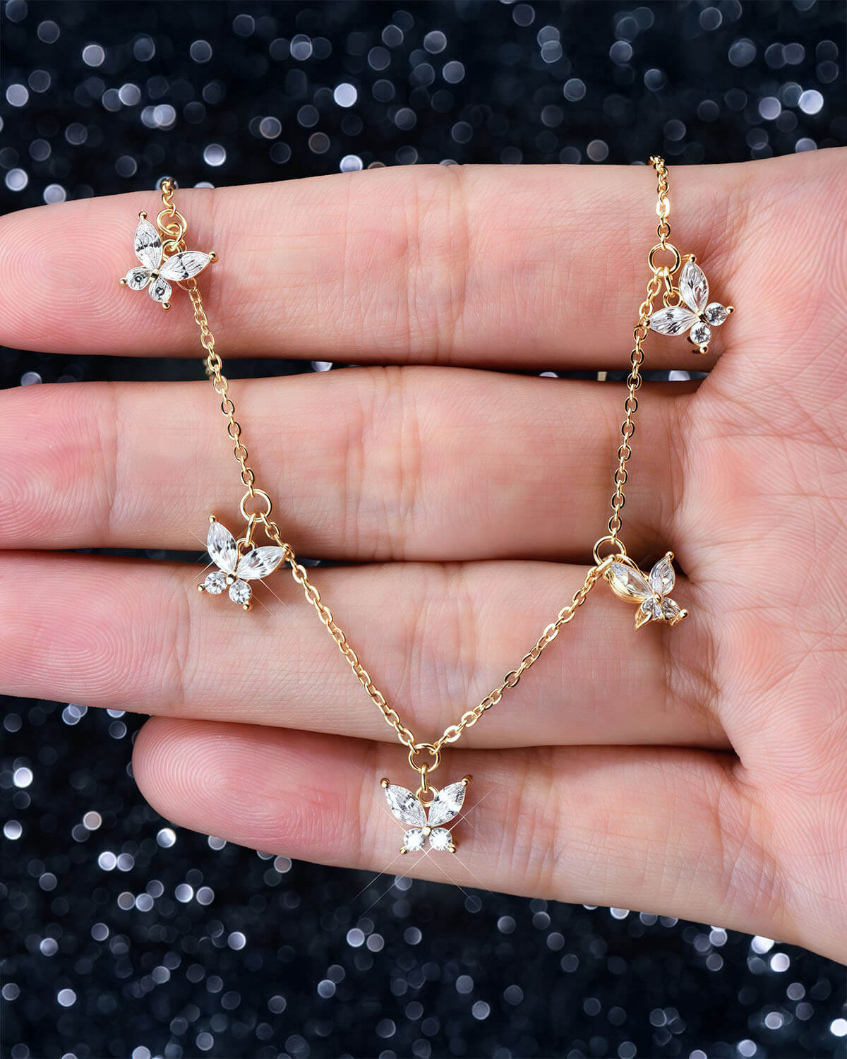 Liberty Wing-Diamond Butterfly Necklace-Opreshyne