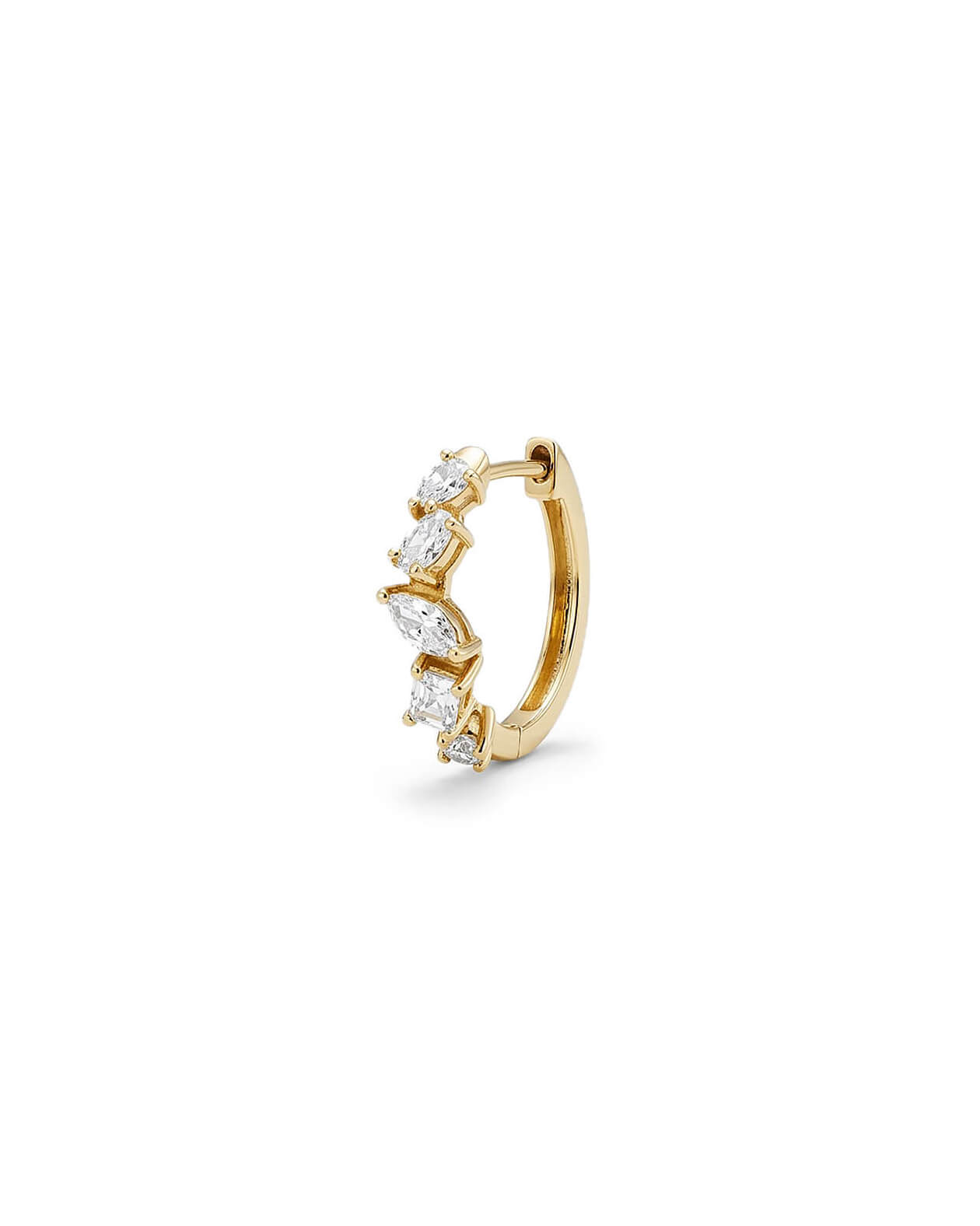 Norevia Mixed Cut Lab Diamond Hoop Earrings
