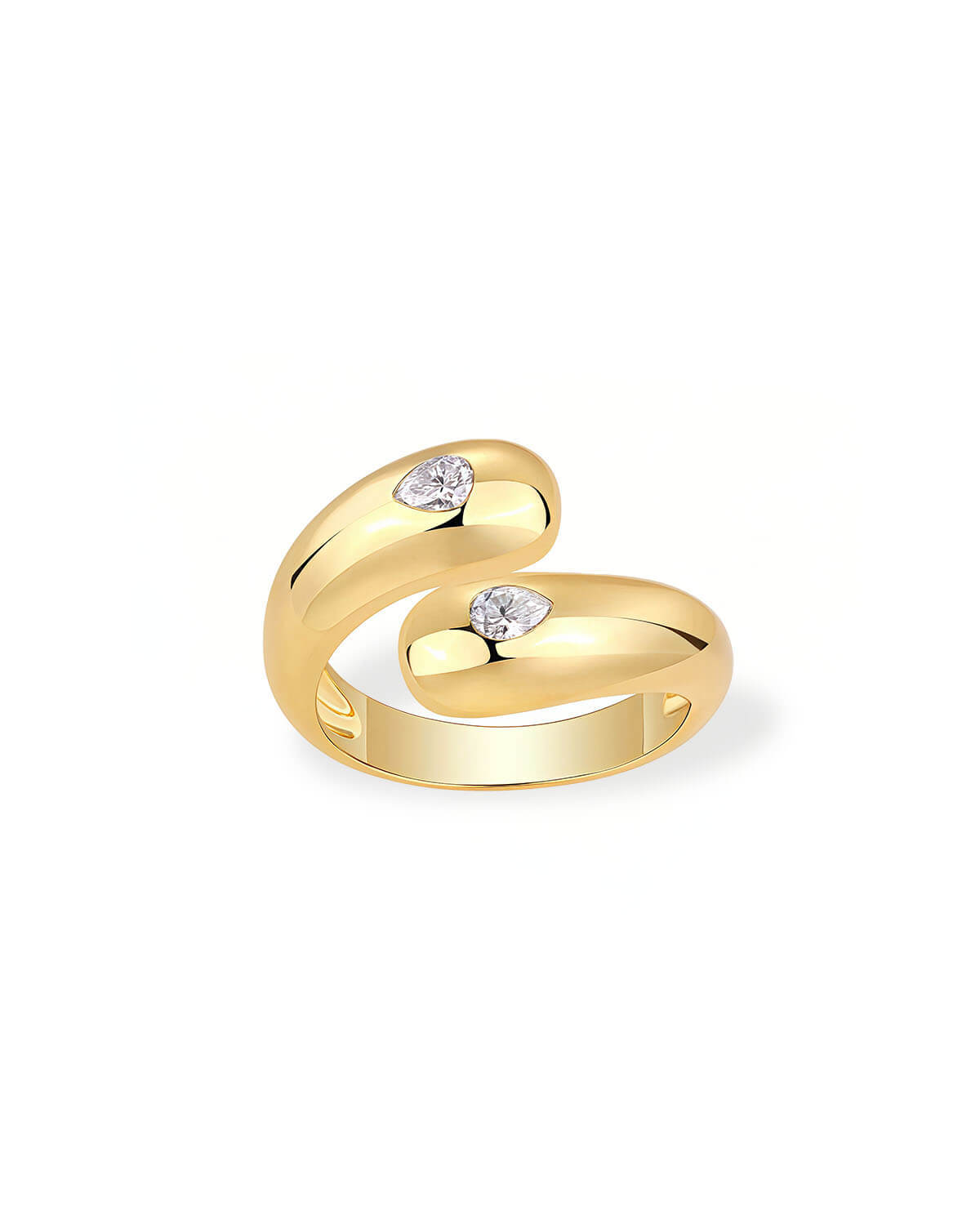 Pear Shape Diamond Ring | Modern Bypass Dual-Stone Design