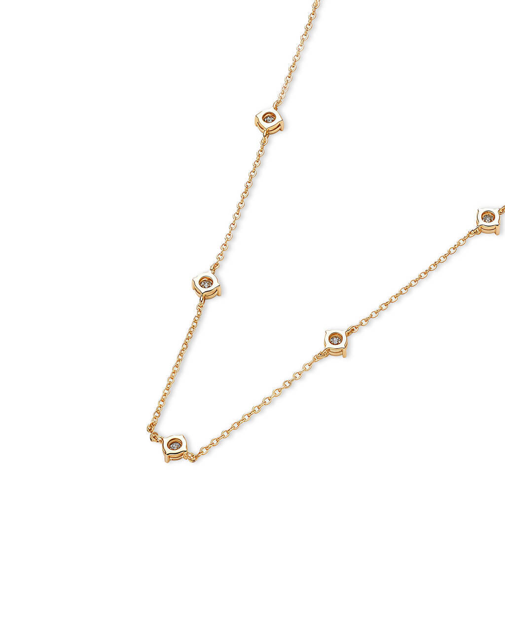 Eternal Glow - Moissanite Station Necklace-Opreshyne