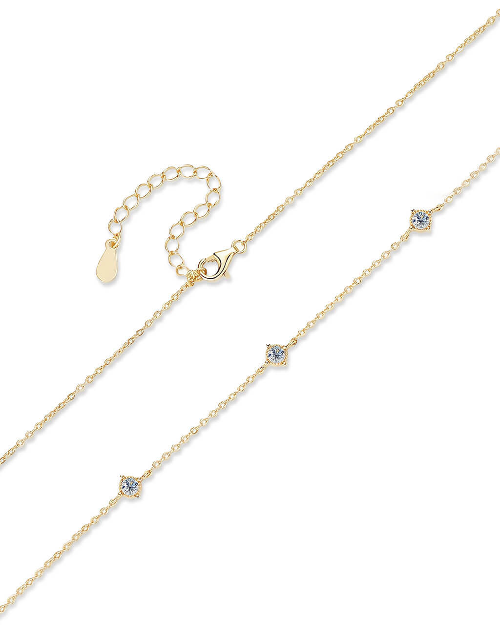 Eternal Glow - Moissanite Station Necklace-Opreshyne