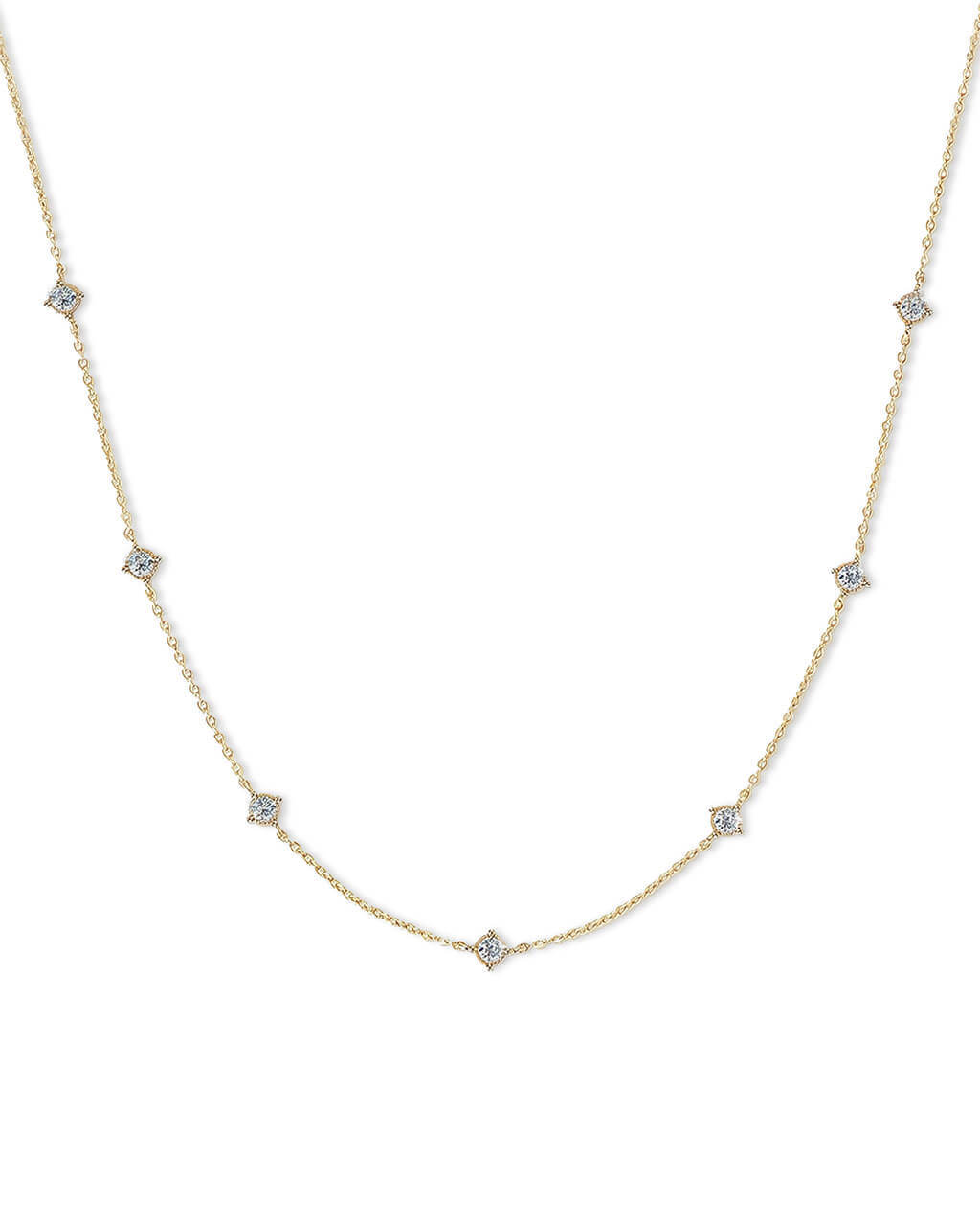 Eternal Glow - Moissanite Station Necklace-Opreshyne