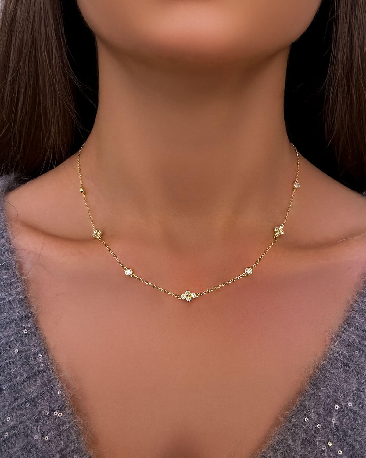 Liberty Prism - Four Stone Necklace-Opreshyne