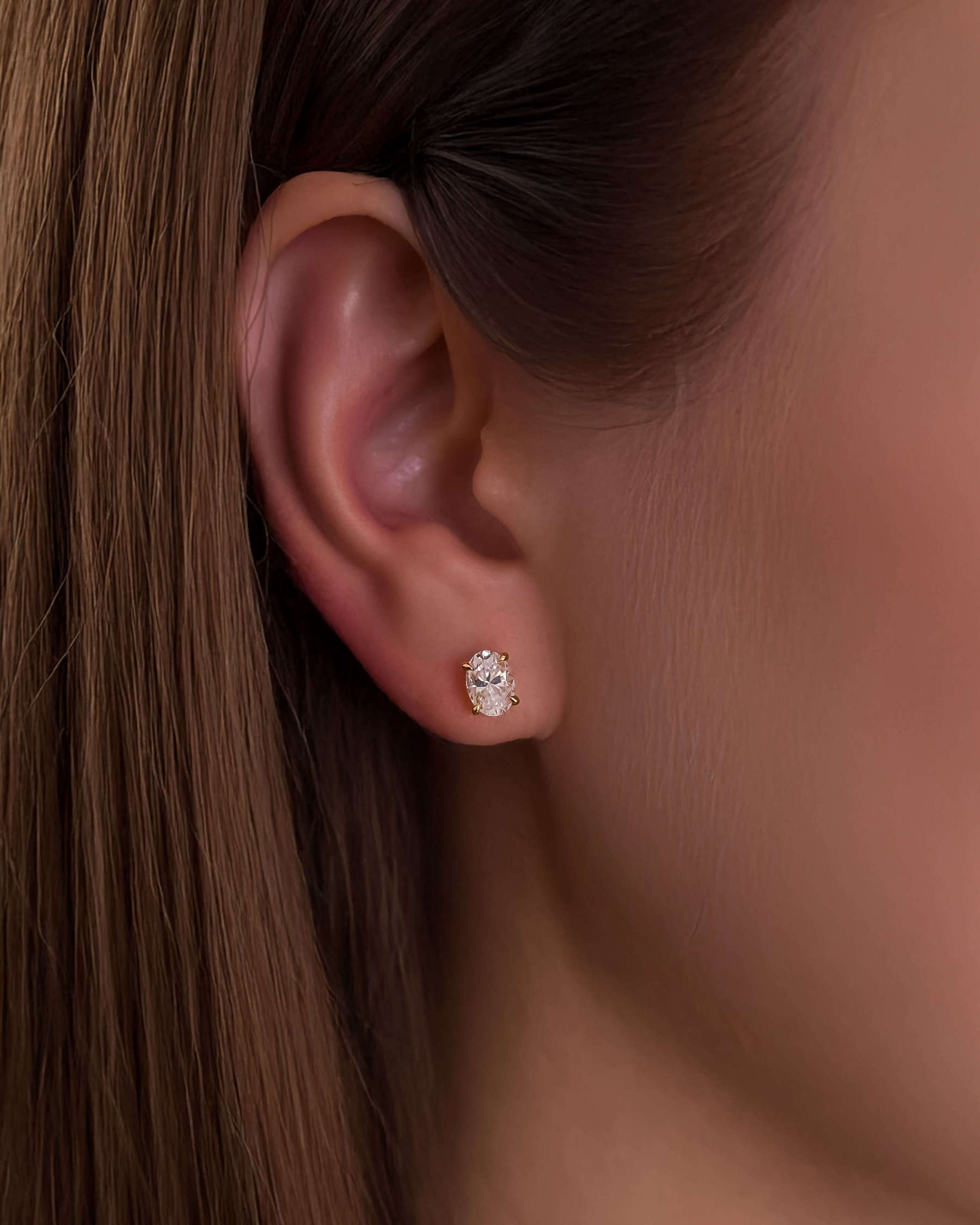 Solo Ignite - Oval Solitaire Studs-Opreshyne