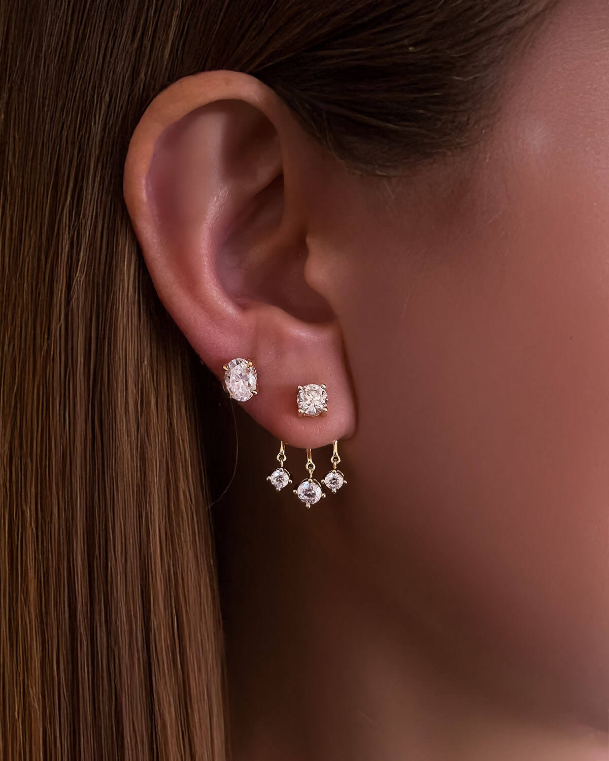 Solo Ignite - Oval Solitaire Studs-Opreshyne