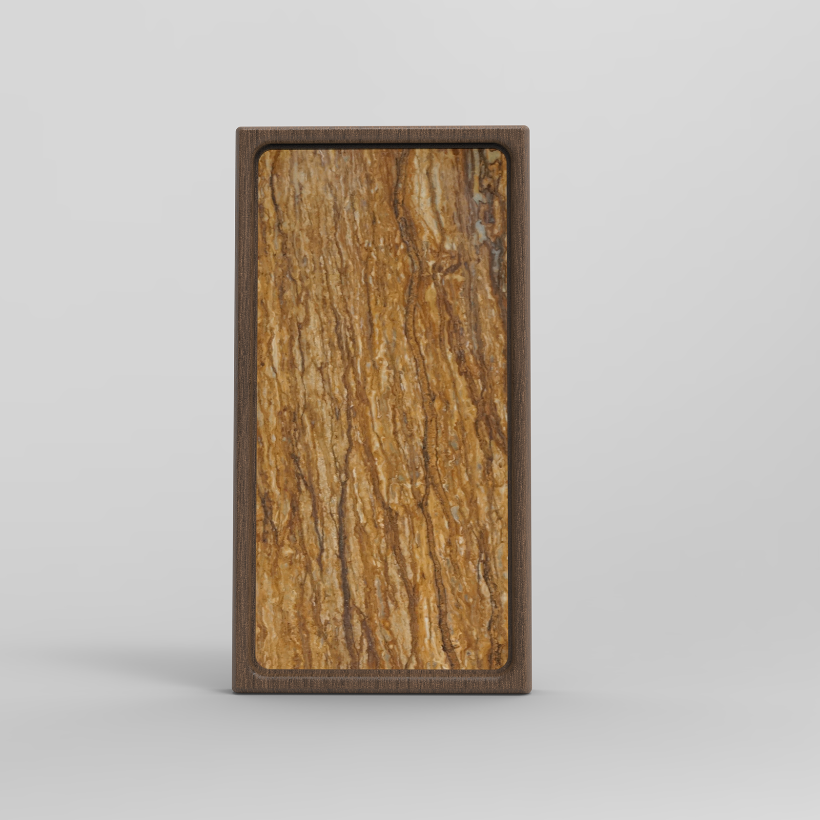 WALNUT TRAVERTINE_ InDims Studio Stone Texture Wooden Night Light | Natural Material Creative Lighting • Stone-Wood dish tray | Modern Minimalist Design for Home Living-InDims Studio