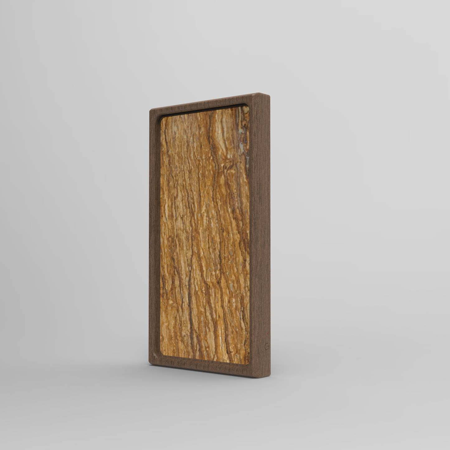 WALNUT TRAVERTINE_ InDims Studio Stone Texture Wooden Night Light | Natural Material Creative Lighting • Stone-Wood dish tray | Modern Minimalist Design for Home Living-InDims Studio