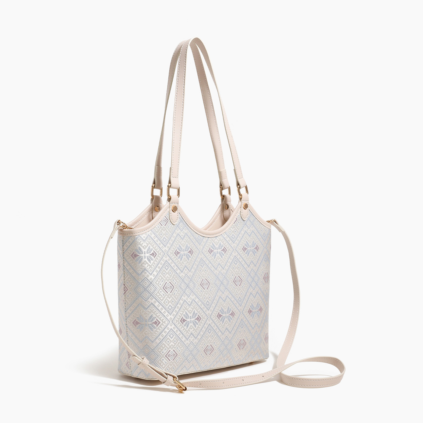 Light Weight Embroidery Large Size Handwoven Zhuang Pattern Modern Daily Tote Bag
