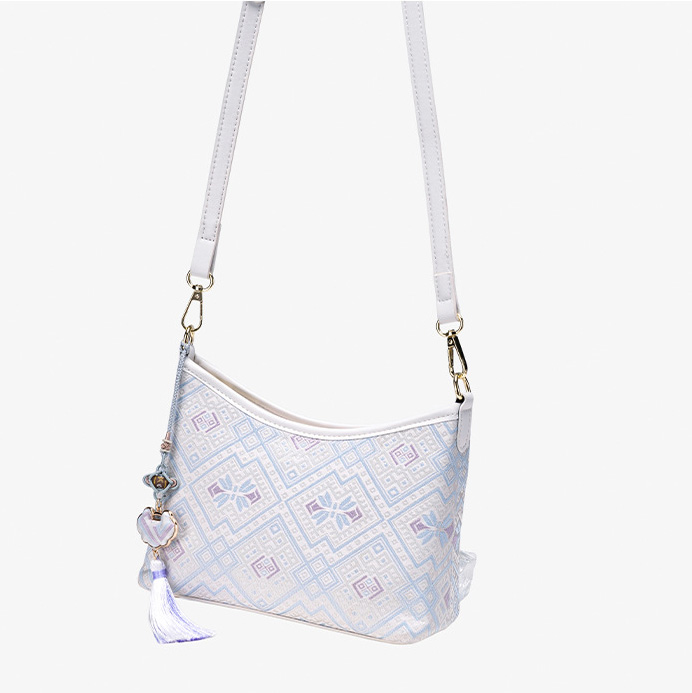 Cute Embroidery Small Size Handwoven Zhuang Pattern Modern Daily Crossbody Bag