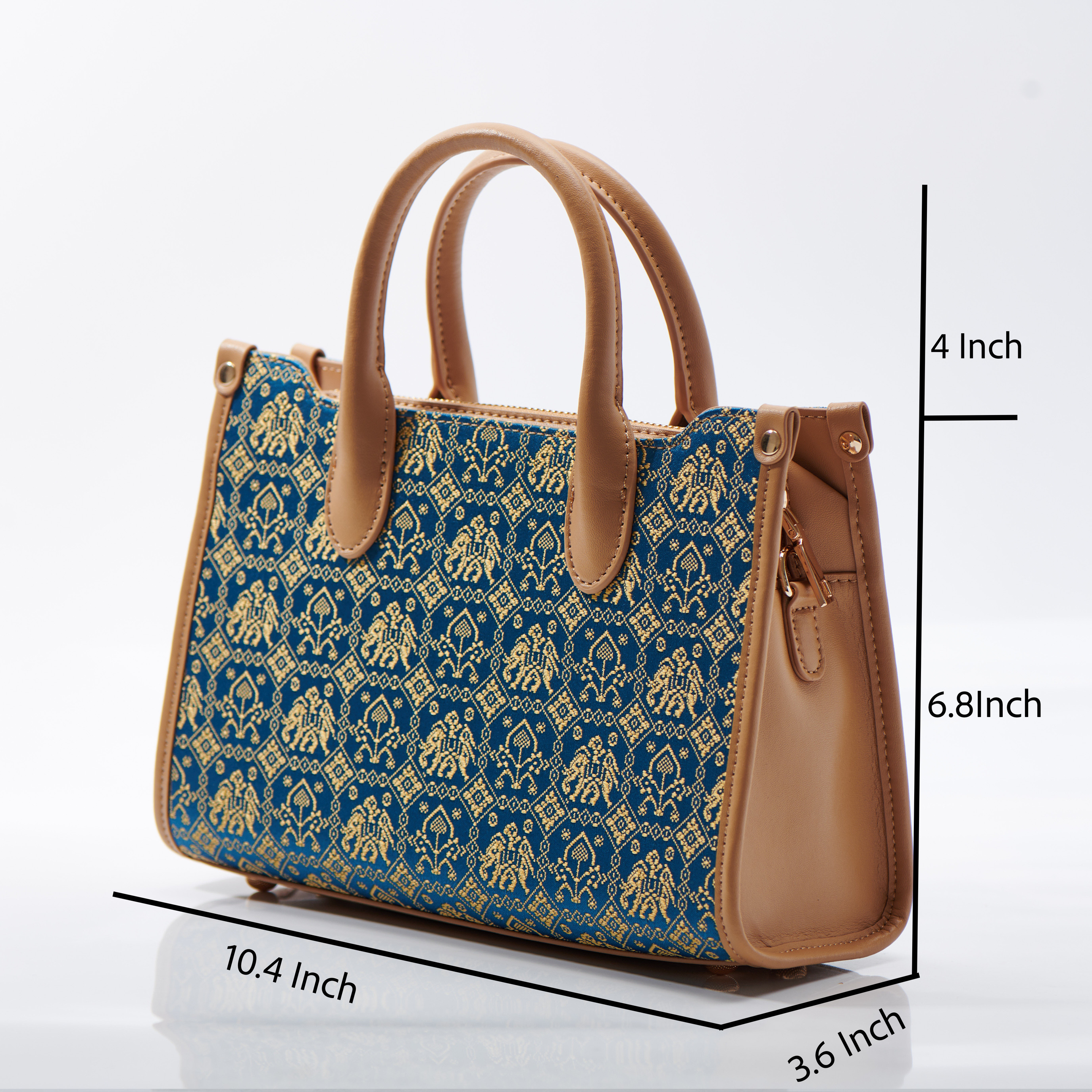 Medium Size Vintage Zhuang Brocade Pattern Embroidery Classical Handmade Handag