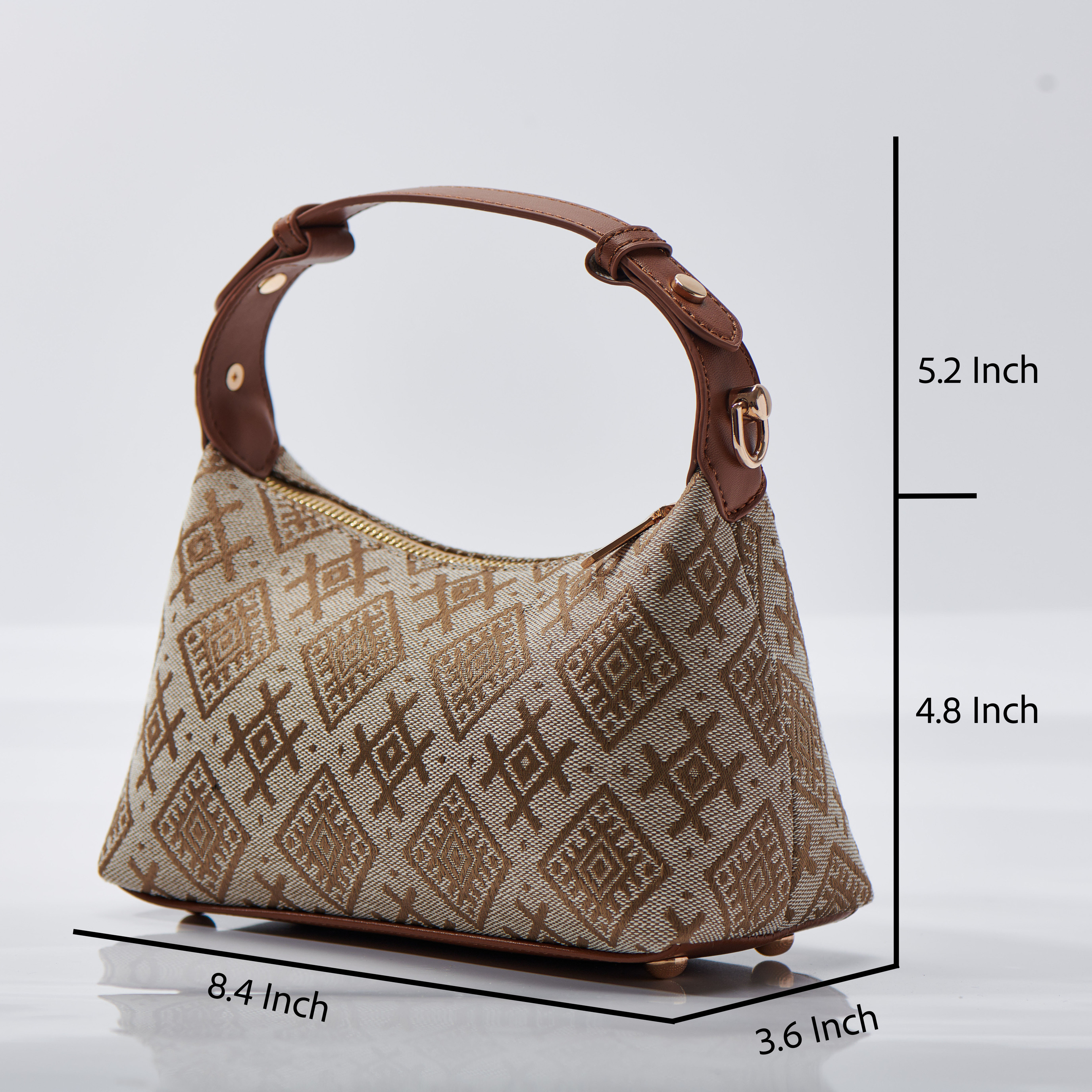 Small Size Vintage Embroidery Handmade Zhuang Pattern Dumpling Handag