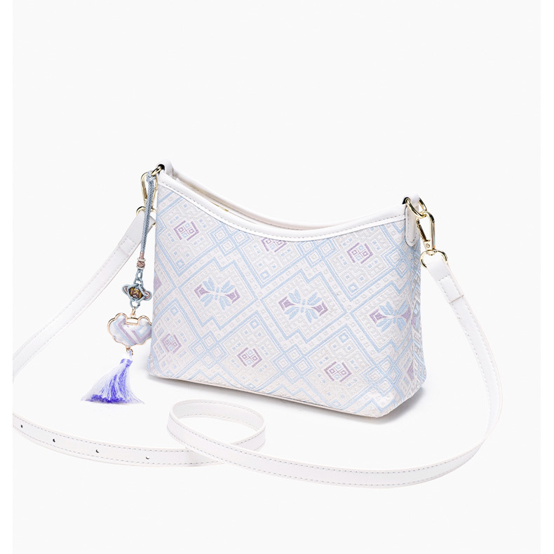 Cute Embroidery Small Size Handwoven Zhuang Pattern Modern Daily Crossbody Bag