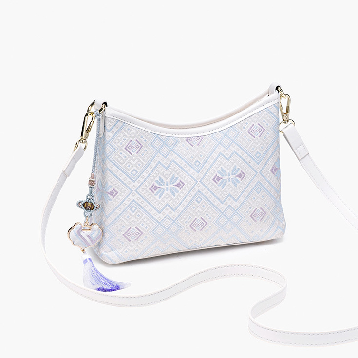 Cute Embroidery Small Size Handwoven Zhuang Pattern Modern Daily Crossbody Bag