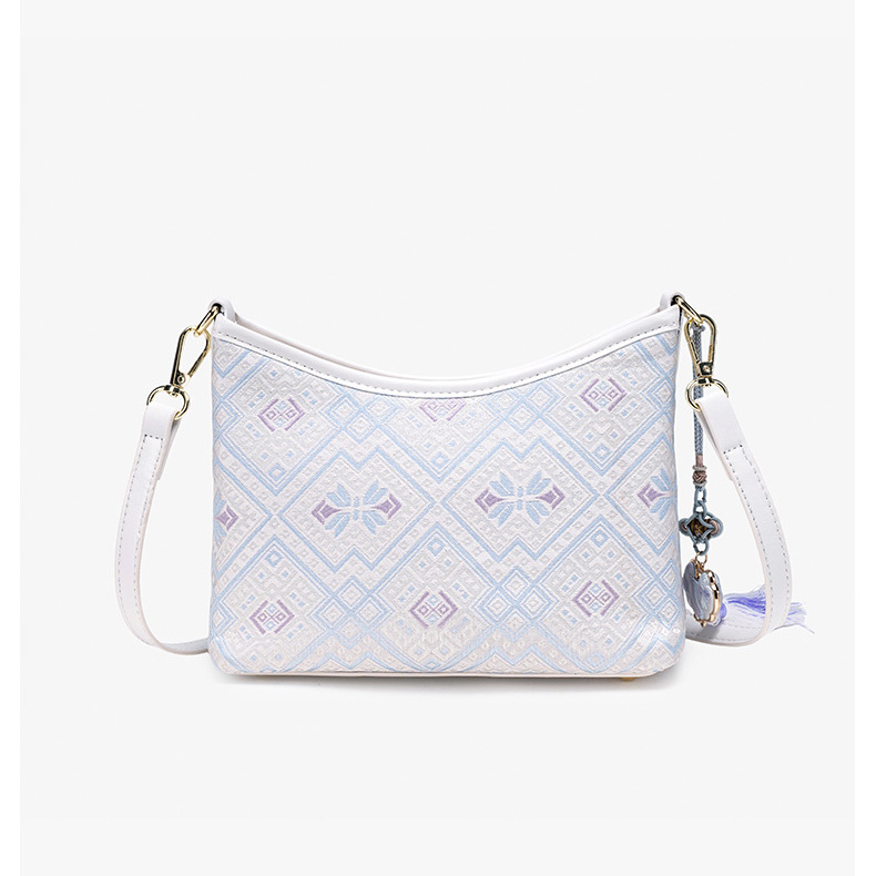 Cute Embroidery Small Size Handwoven Zhuang Pattern Modern Daily Crossbody Bag