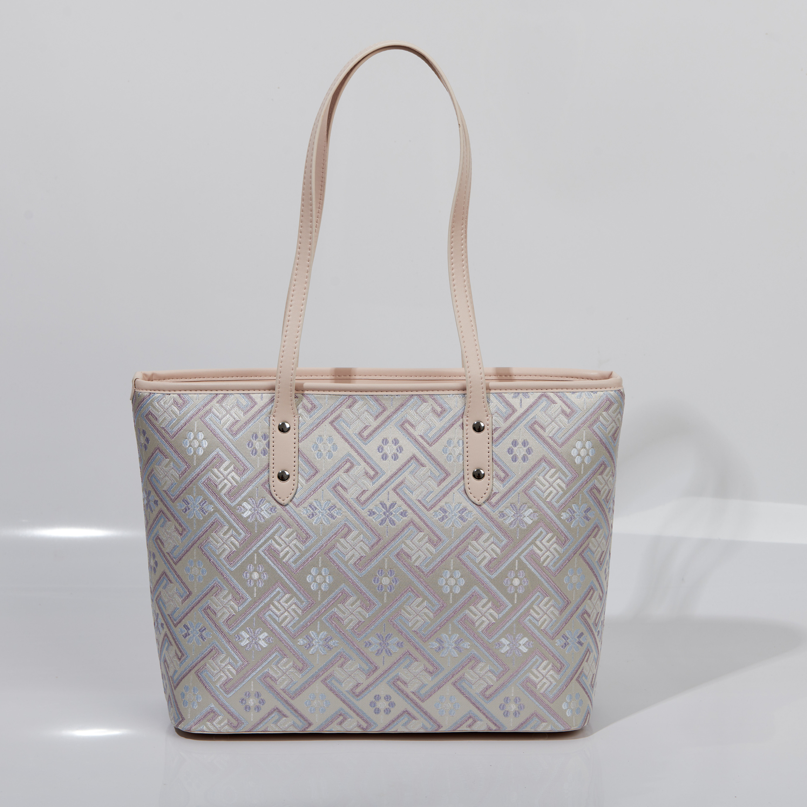 Fashion Large Capacity 2 in 1 Embroidery Handmade Brocade Pattern Daily Tote Bag