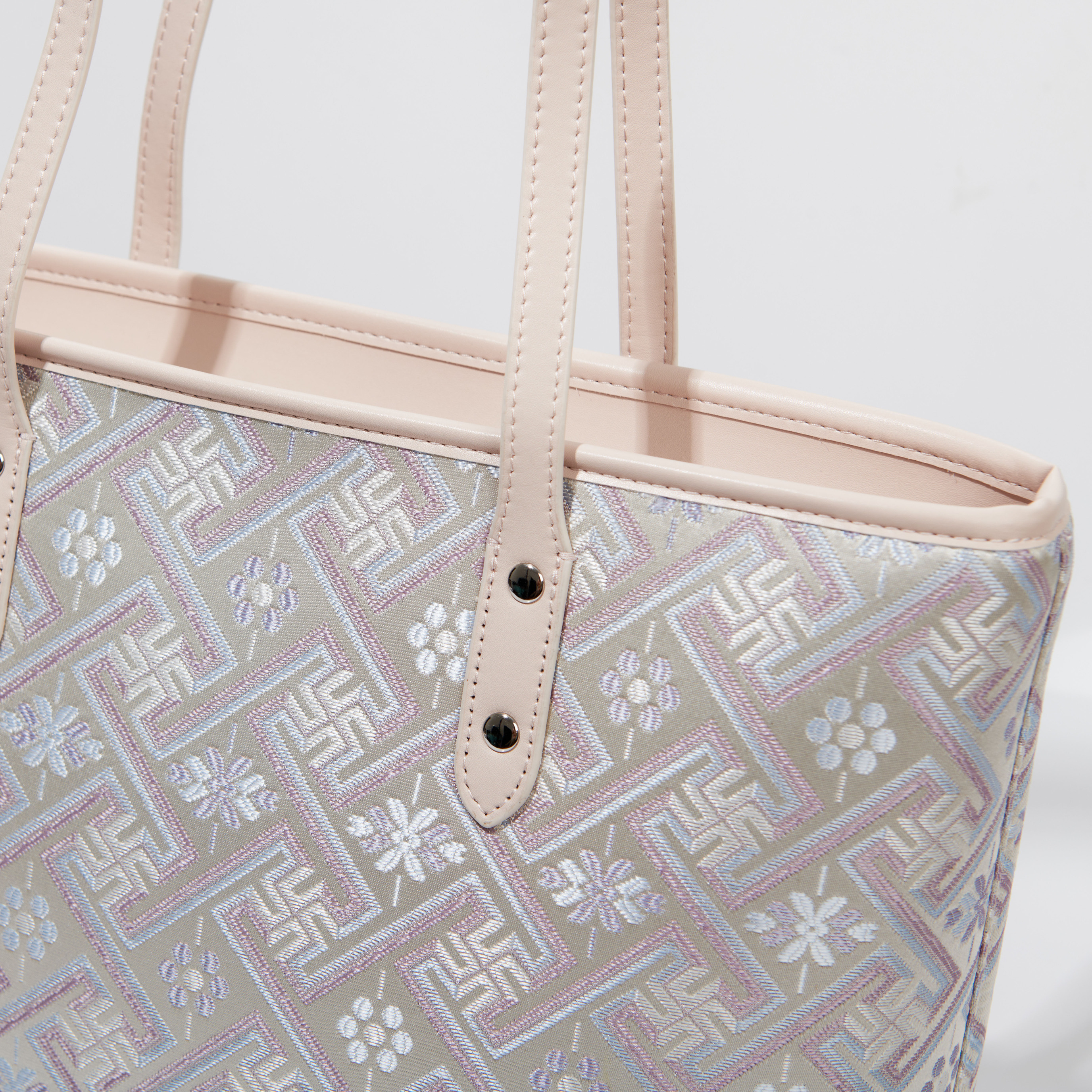 Fashion Large Capacity 2 in 1 Embroidery Handmade Brocade Pattern Daily Tote Bag