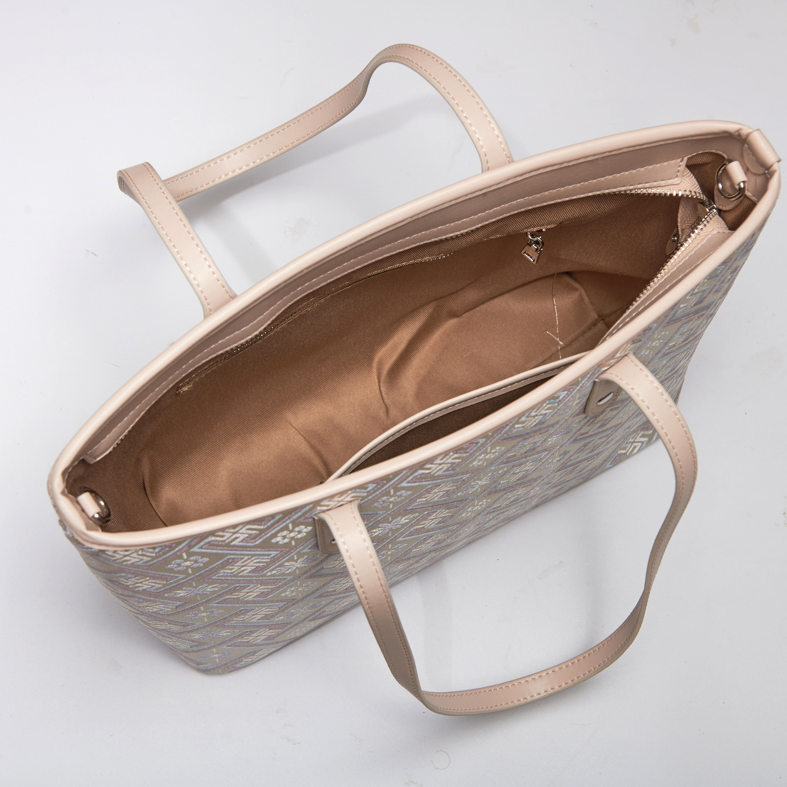 Fashion Large Capacity 2 in 1 Embroidery Handmade Brocade Pattern Daily Tote Bag