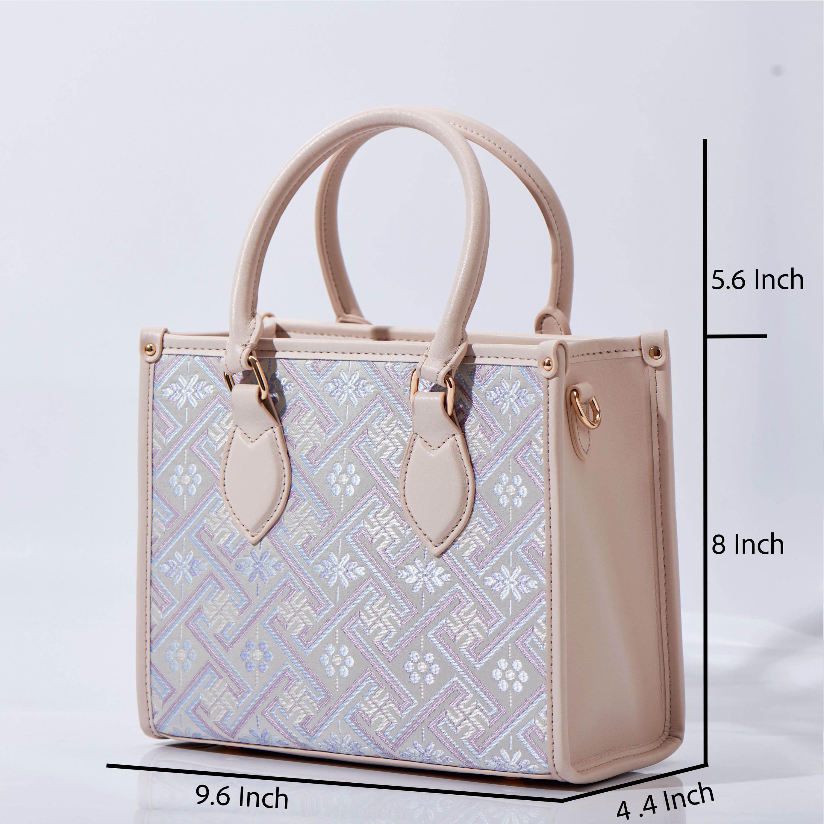 Elegant Medium Size Large Capacity Embroidery Handwoven Zhuang Pattern Handag