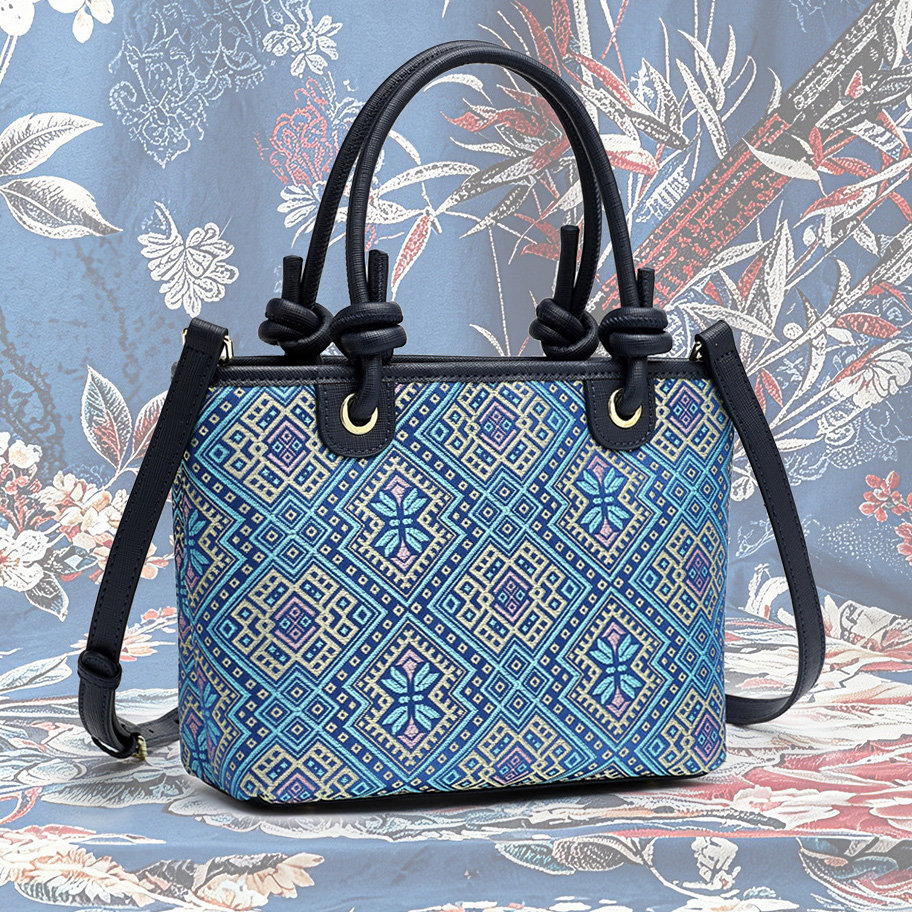 Mini Boho Embroidery Large Size Handmade Brocade Pattern Vintage Daily Tote Bag