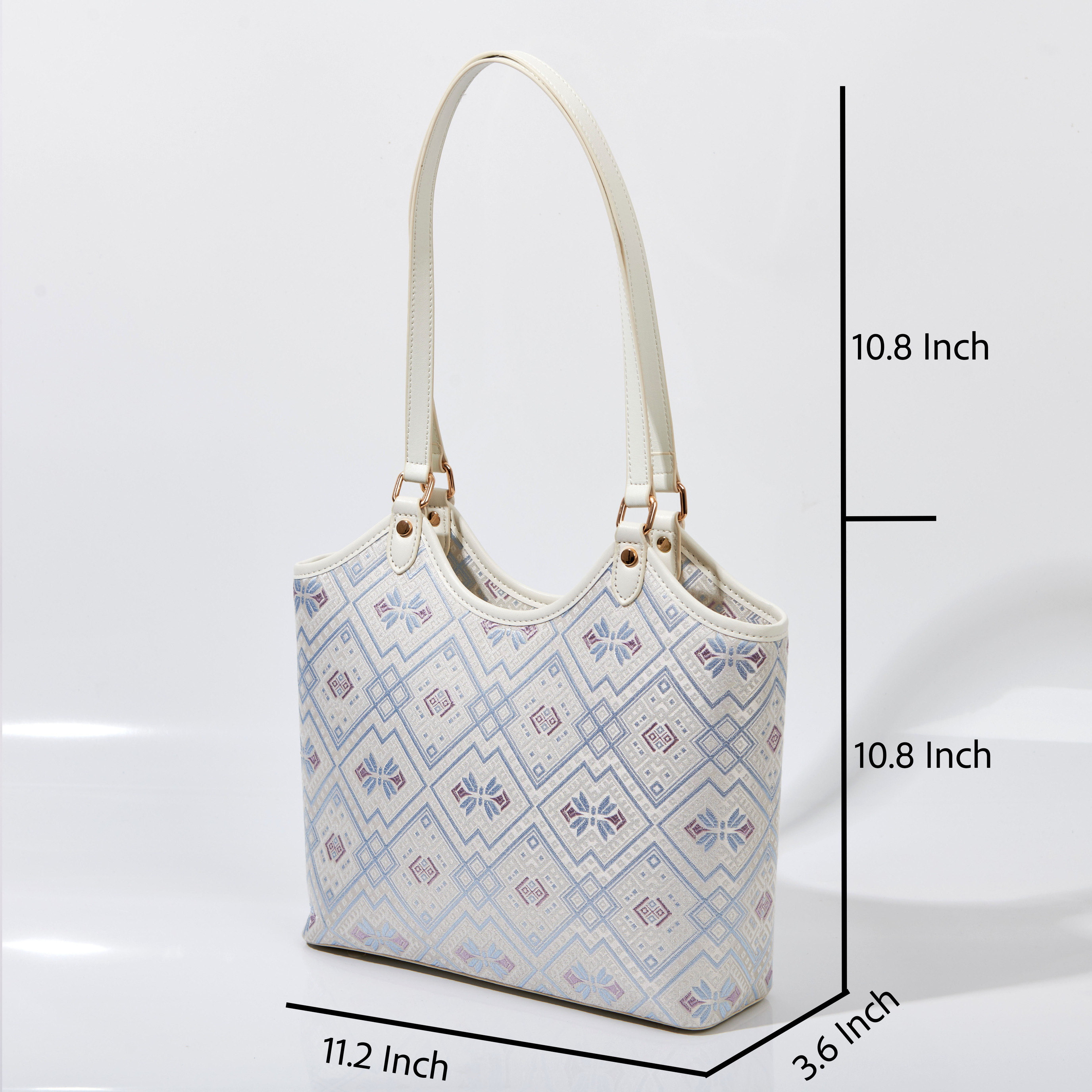 Light Weight Embroidery Large Size Handwoven Zhuang Pattern Modern Daily Tote Bag