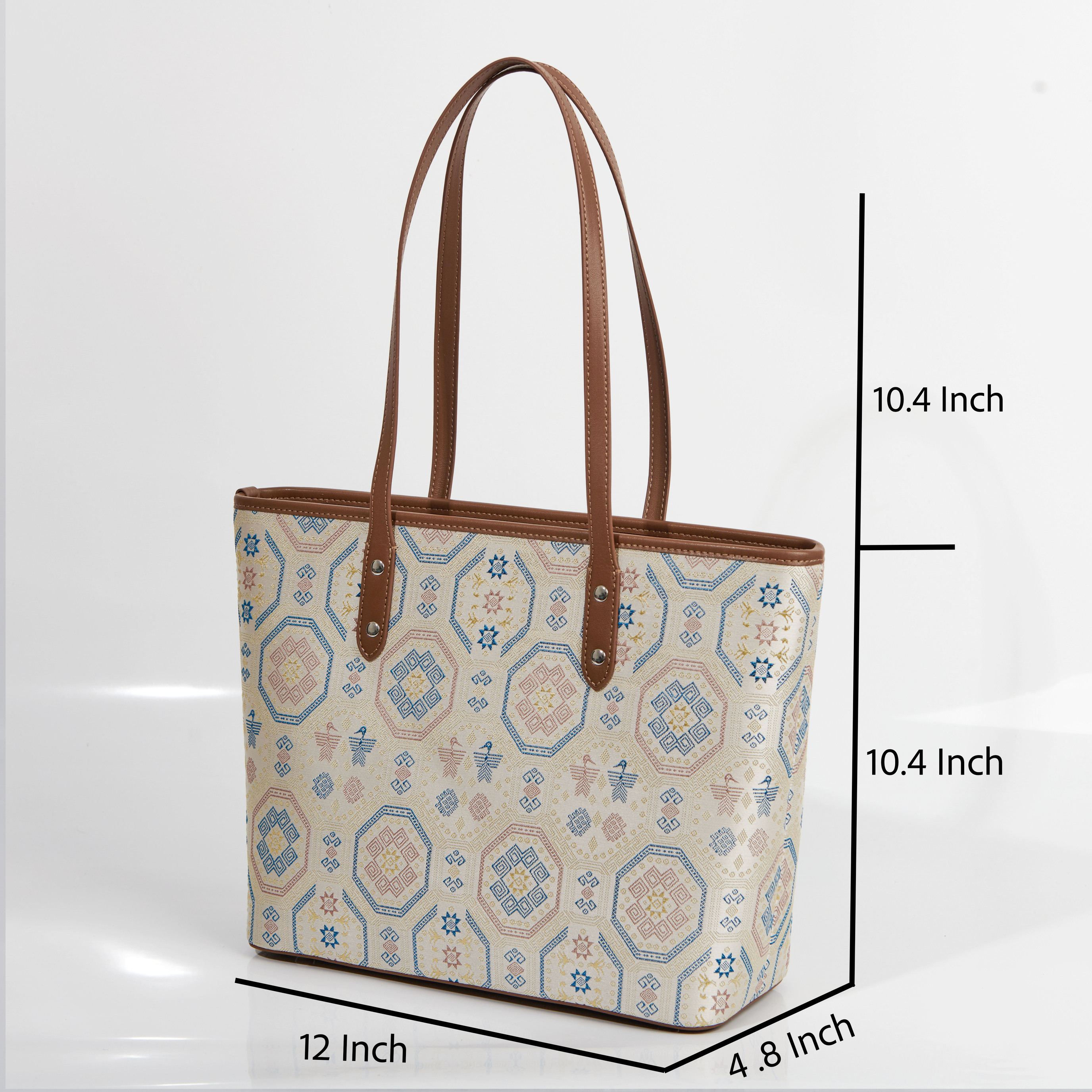 Boho Embroidery Large Size Handmade Brocade Pattern Daily Tote Bag