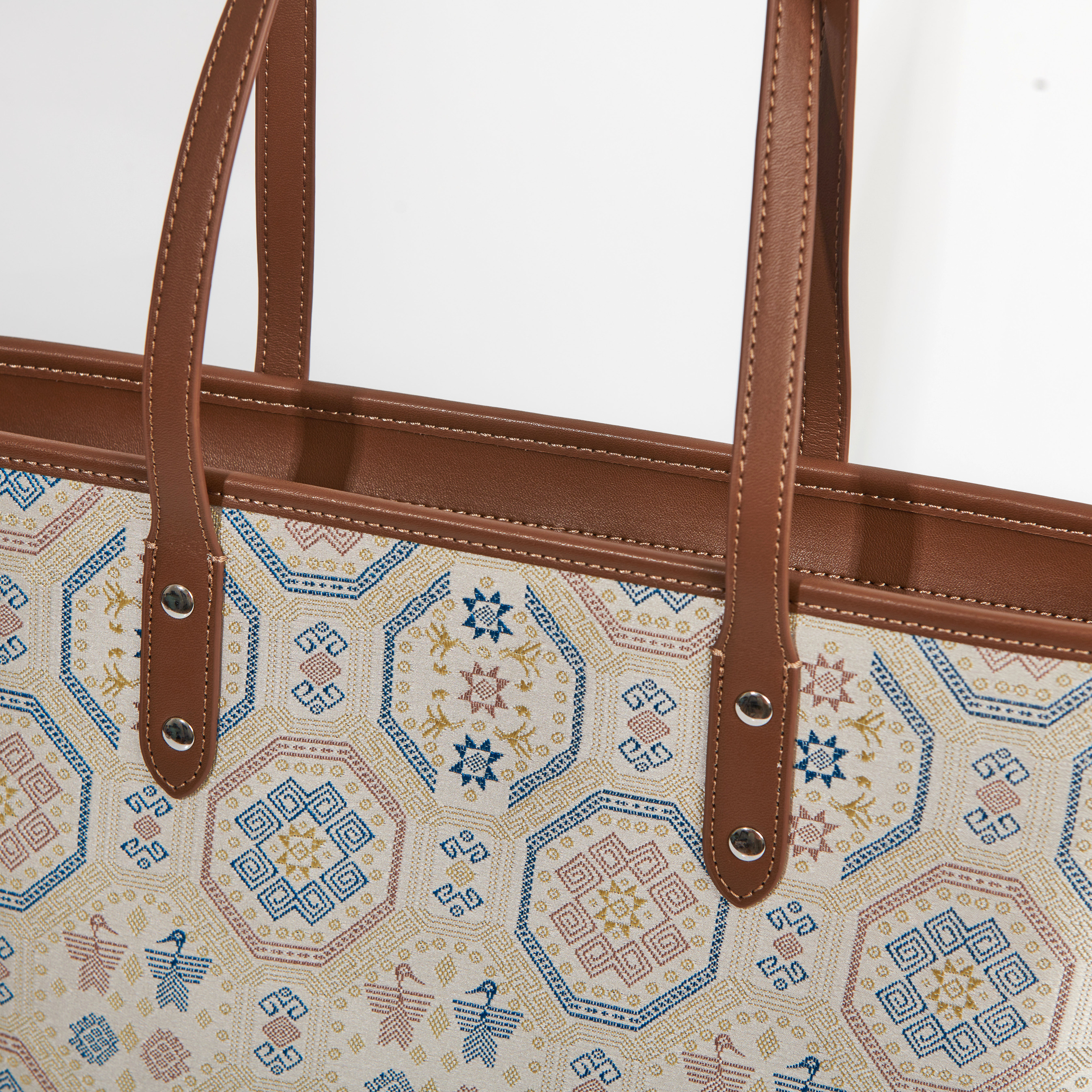 Boho Embroidery Large Size Handmade Brocade Pattern Daily Tote Bag