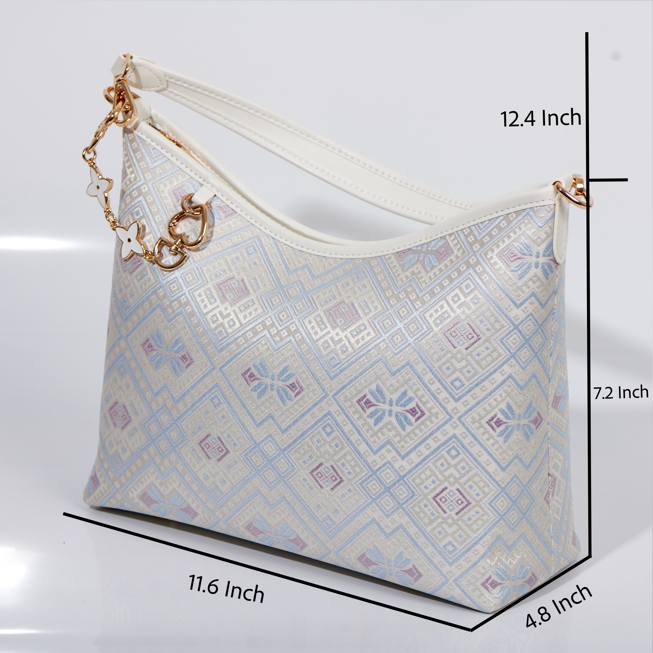 Cute Medium Size Ancient Embroidery  Handmade Brocade Patter Shoulder Bag